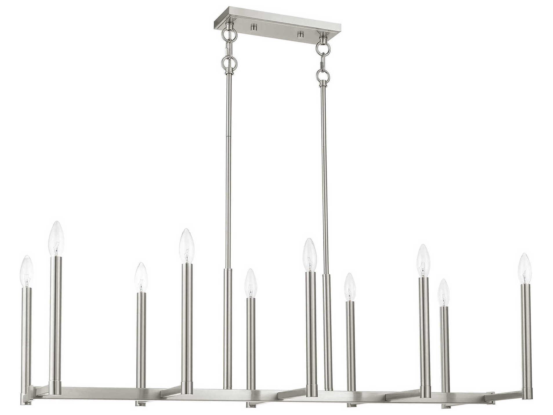 Livex Lighting Alpine 10-Light Brushed Nickel Island Pendant