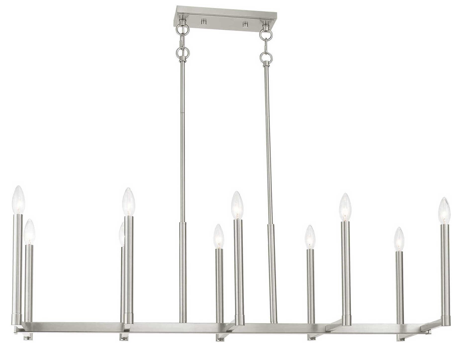 Livex Lighting Alpine 10-Light Brushed Nickel Island Pendant
