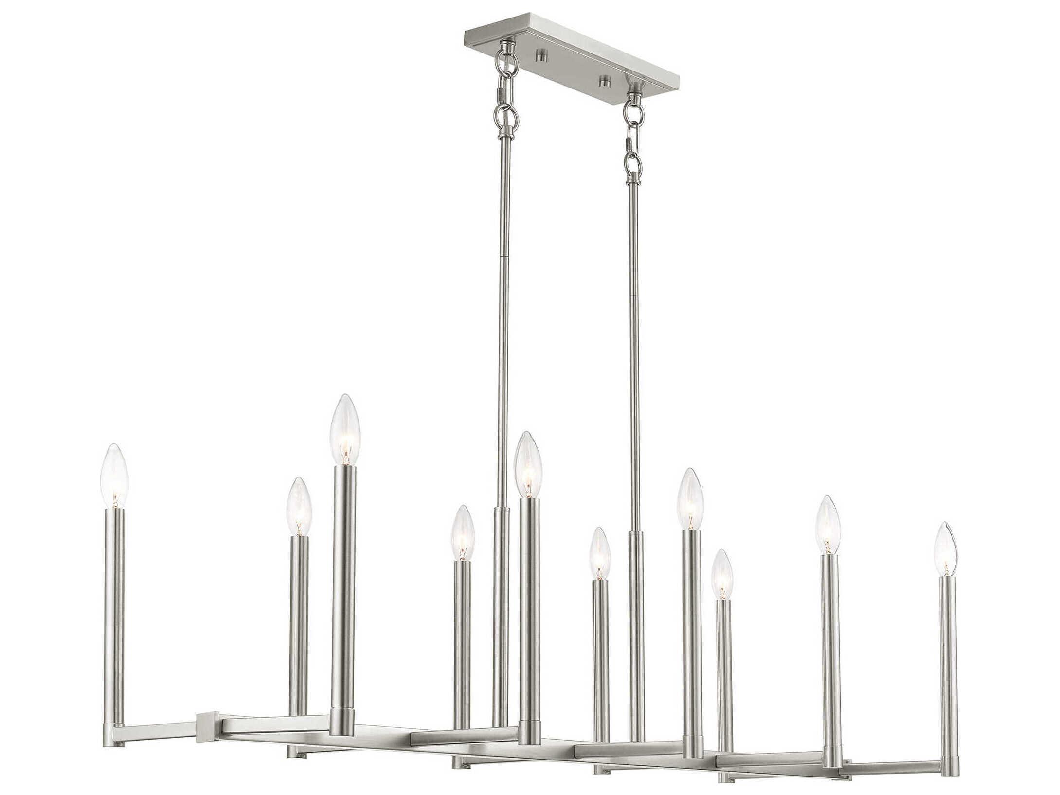 Livex Lighting Alpine 10-Light Brushed Nickel Island Pendant