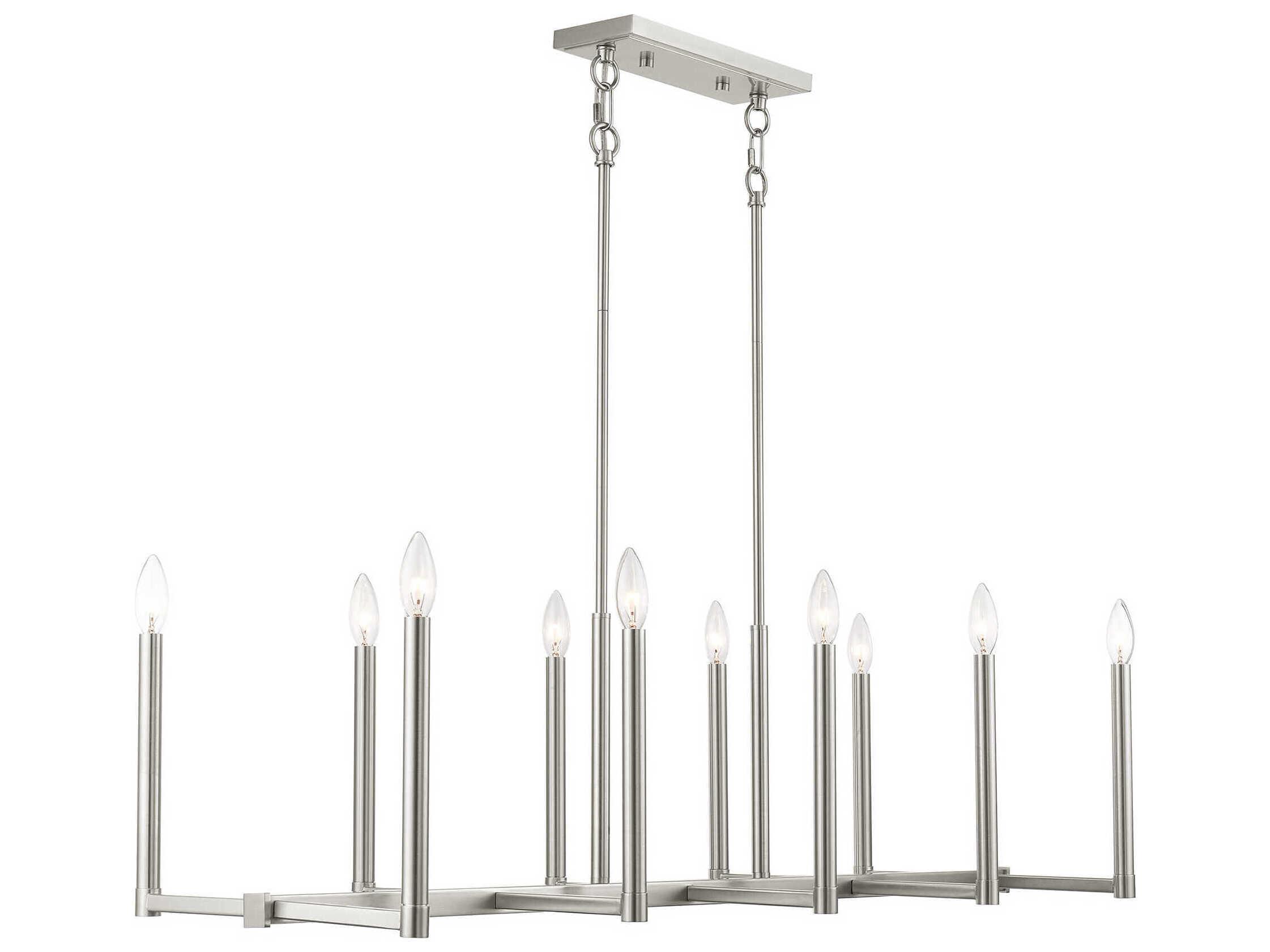 Livex Lighting Alpine 10-Light Brushed Nickel Island Pendant