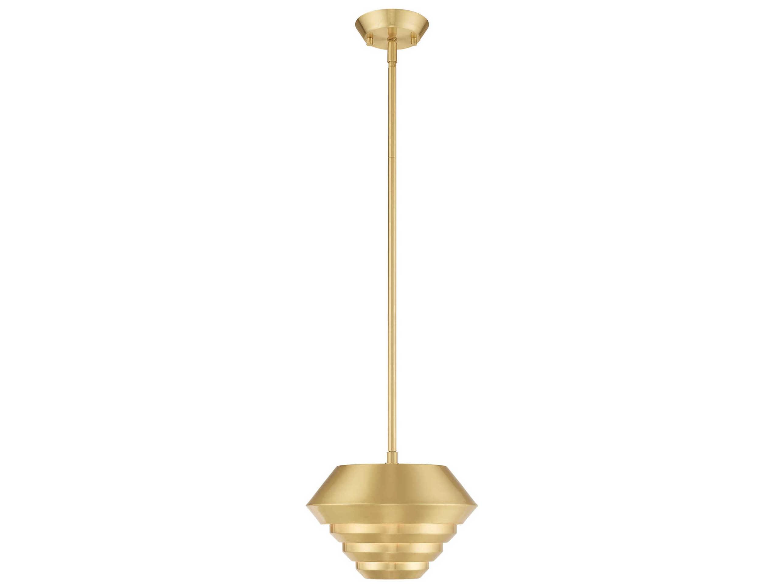 Livex Lighting Amsterdam 1-Light Satin Brass Mini Pendant