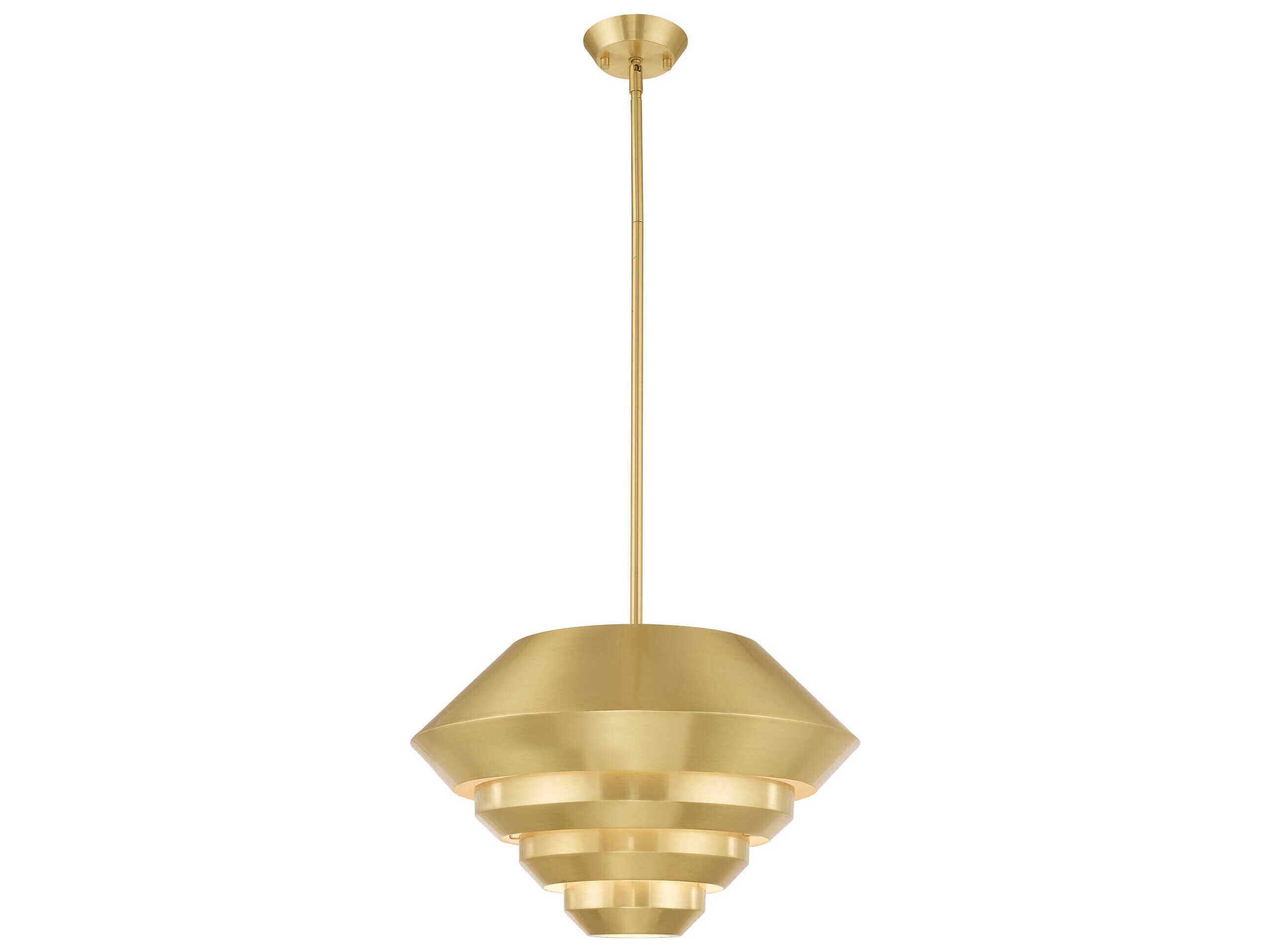 Livex Lighting Amsterdam 1-Light Satin Brass Pendant