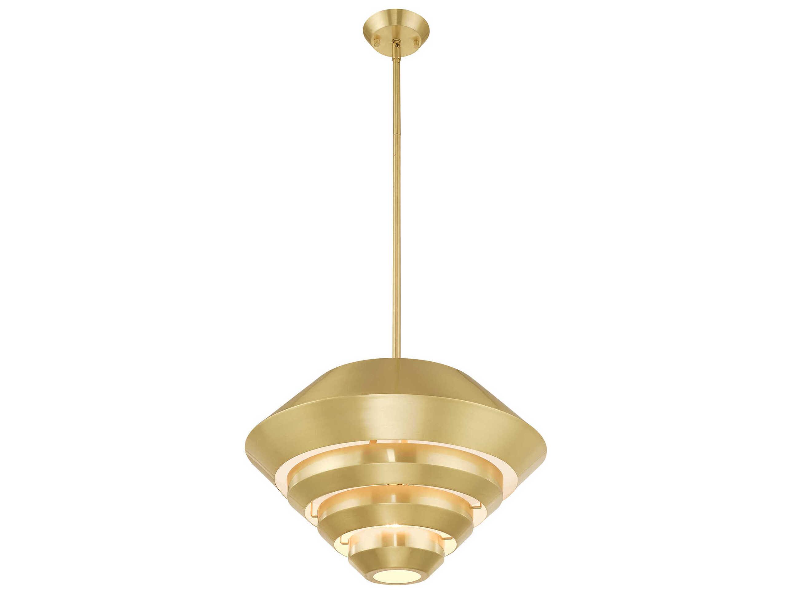 Livex Lighting Amsterdam 1-Light Satin Brass Pendant