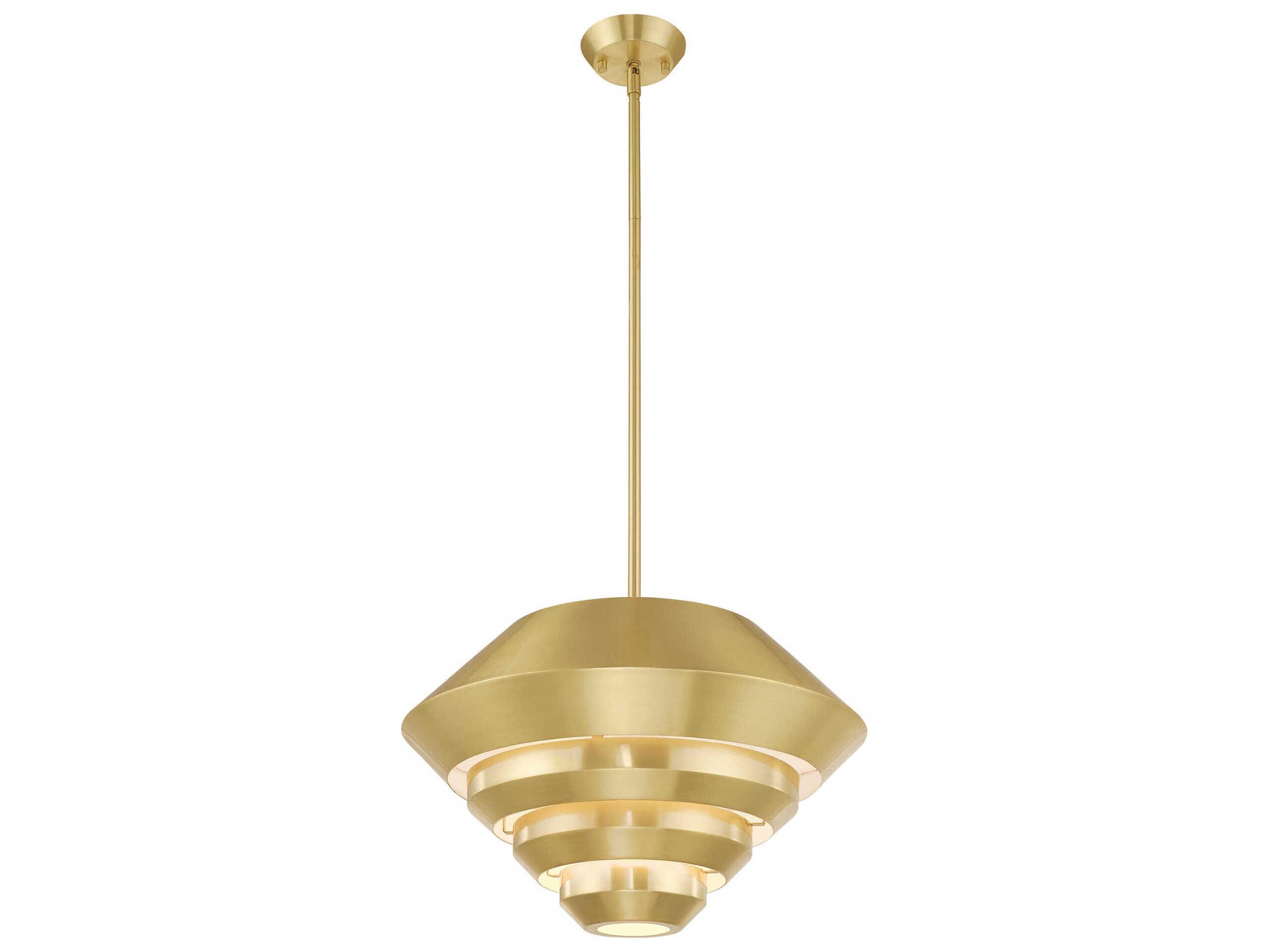 Livex Lighting Amsterdam 1-Light Satin Brass Pendant