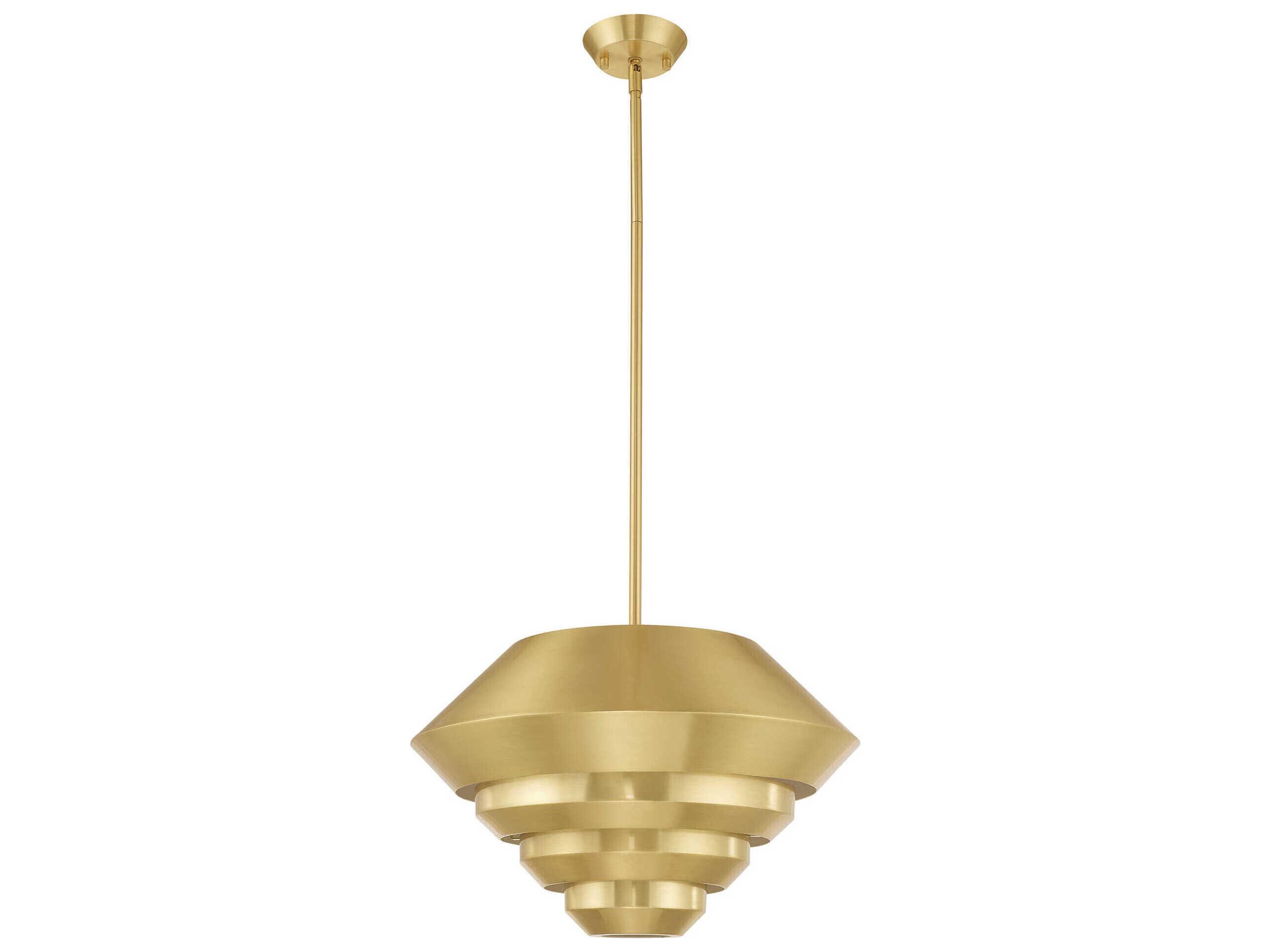 Livex Lighting Amsterdam 1-Light Satin Brass Pendant
