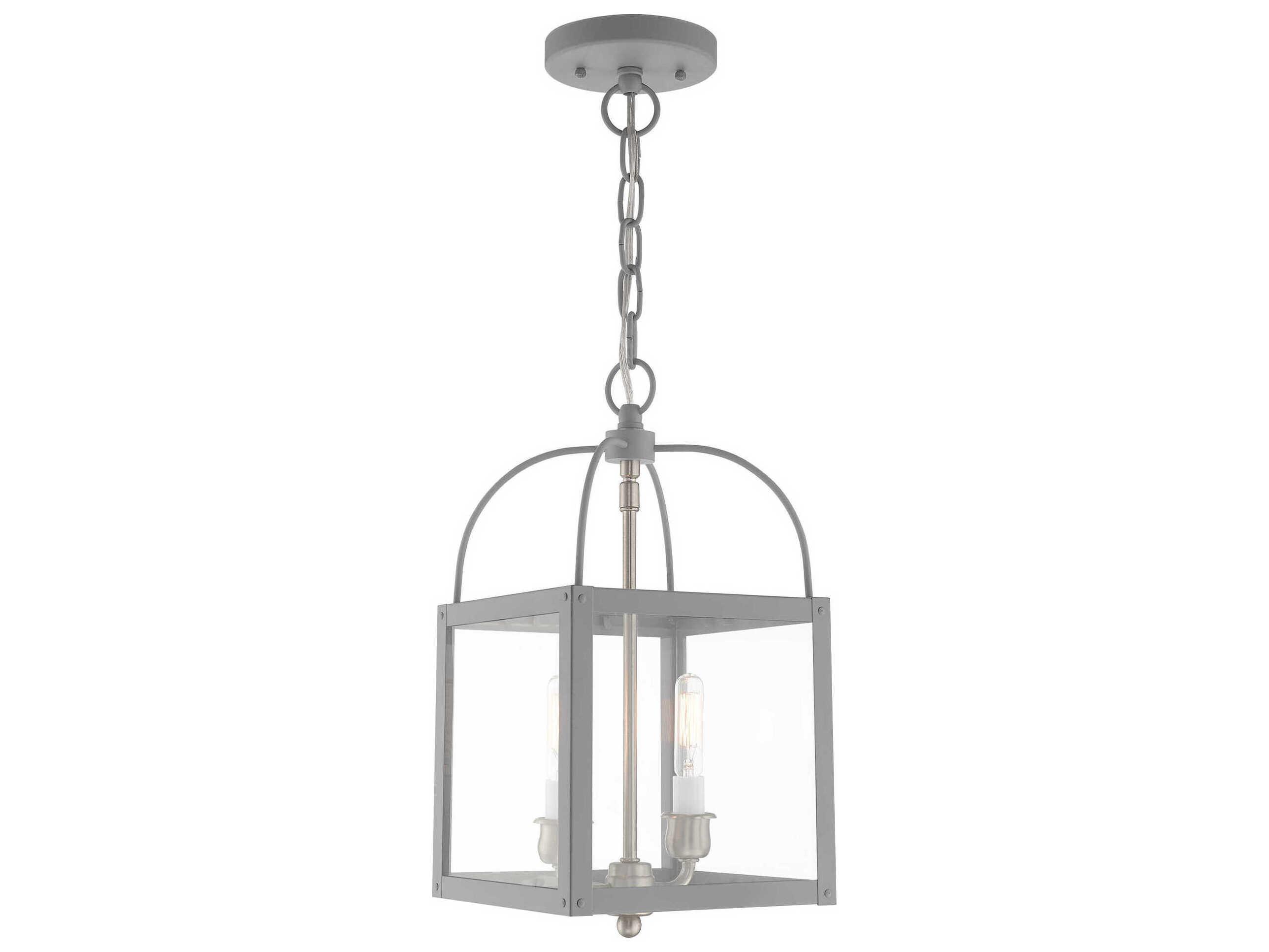 Livex Lighting Milford 2-Light Nordic Gray Glass Mini Pendant