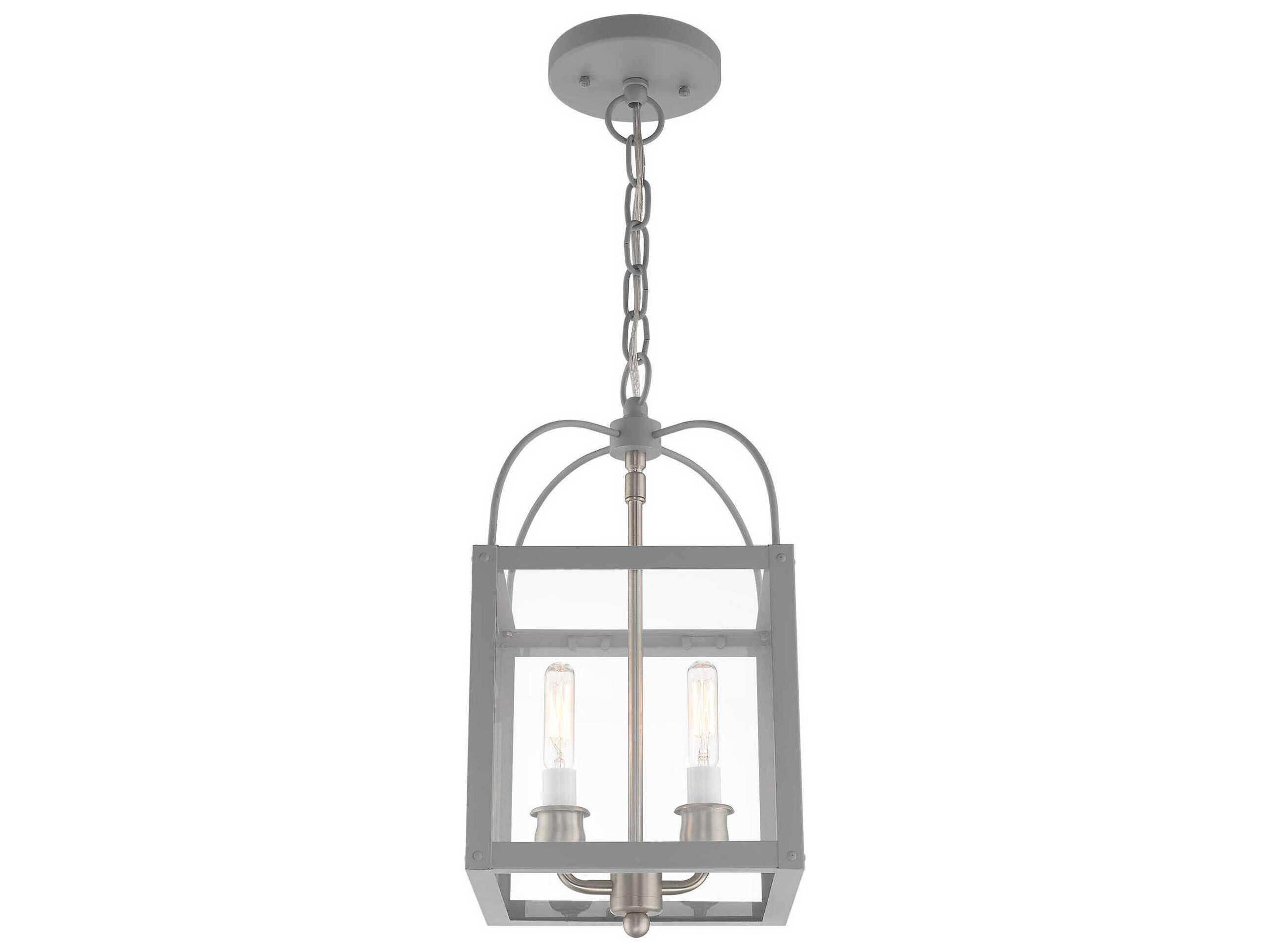 Livex Lighting Milford 2-Light Nordic Gray Glass Mini Pendant