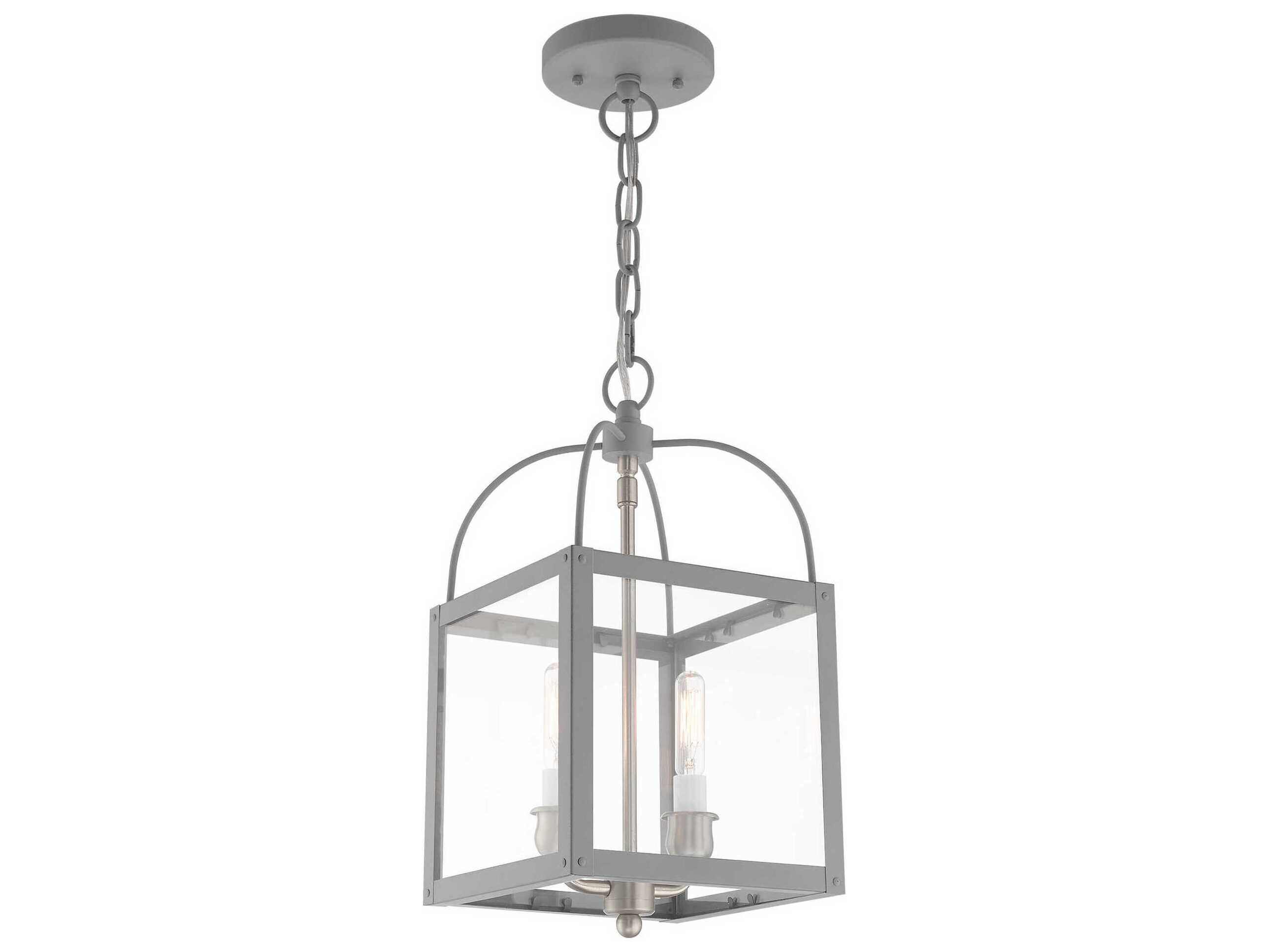 Livex Lighting Milford 2-Light Nordic Gray Glass Mini Pendant