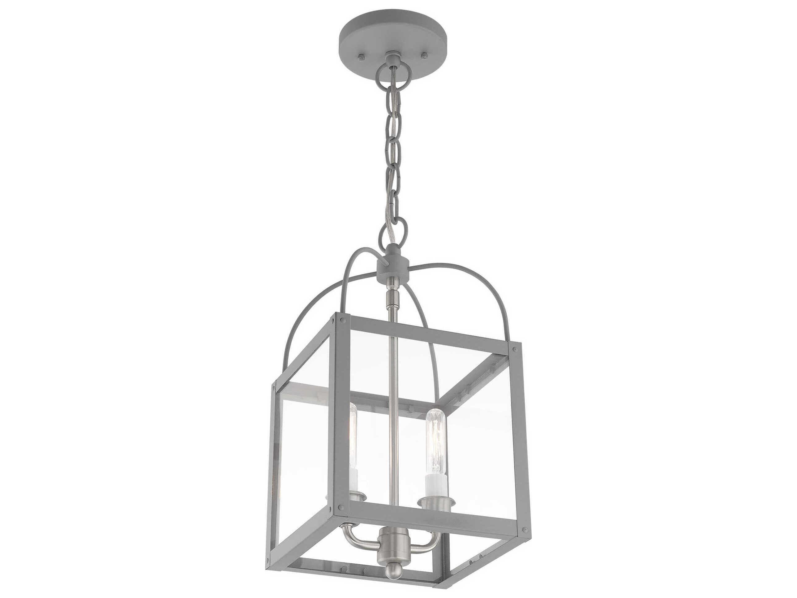 Livex Lighting Milford 2-Light Nordic Gray Glass Mini Pendant