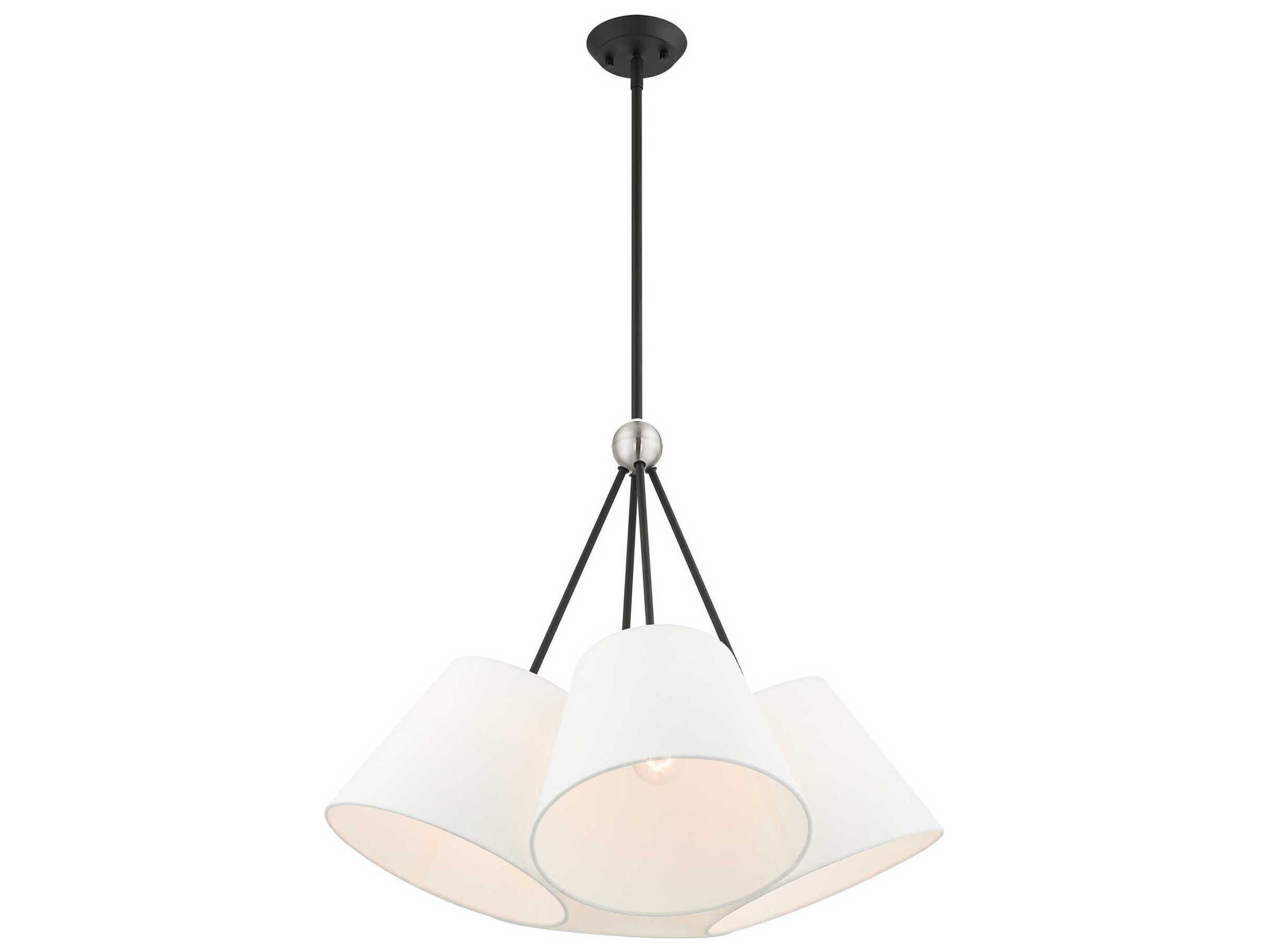 Livex Lighting Prato 4-Light Black White Empire Geometric Pendant