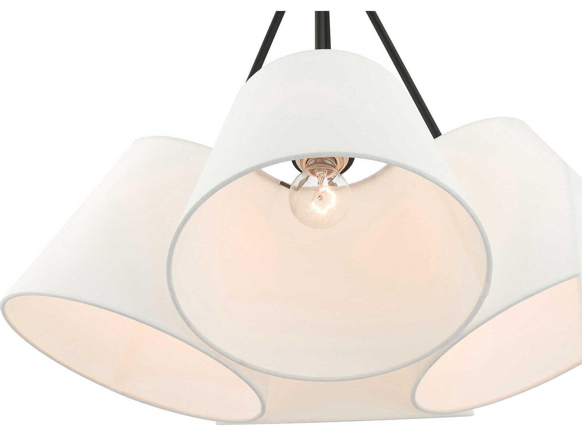 Livex Lighting Prato 4-Light Black White Empire Geometric Pendant