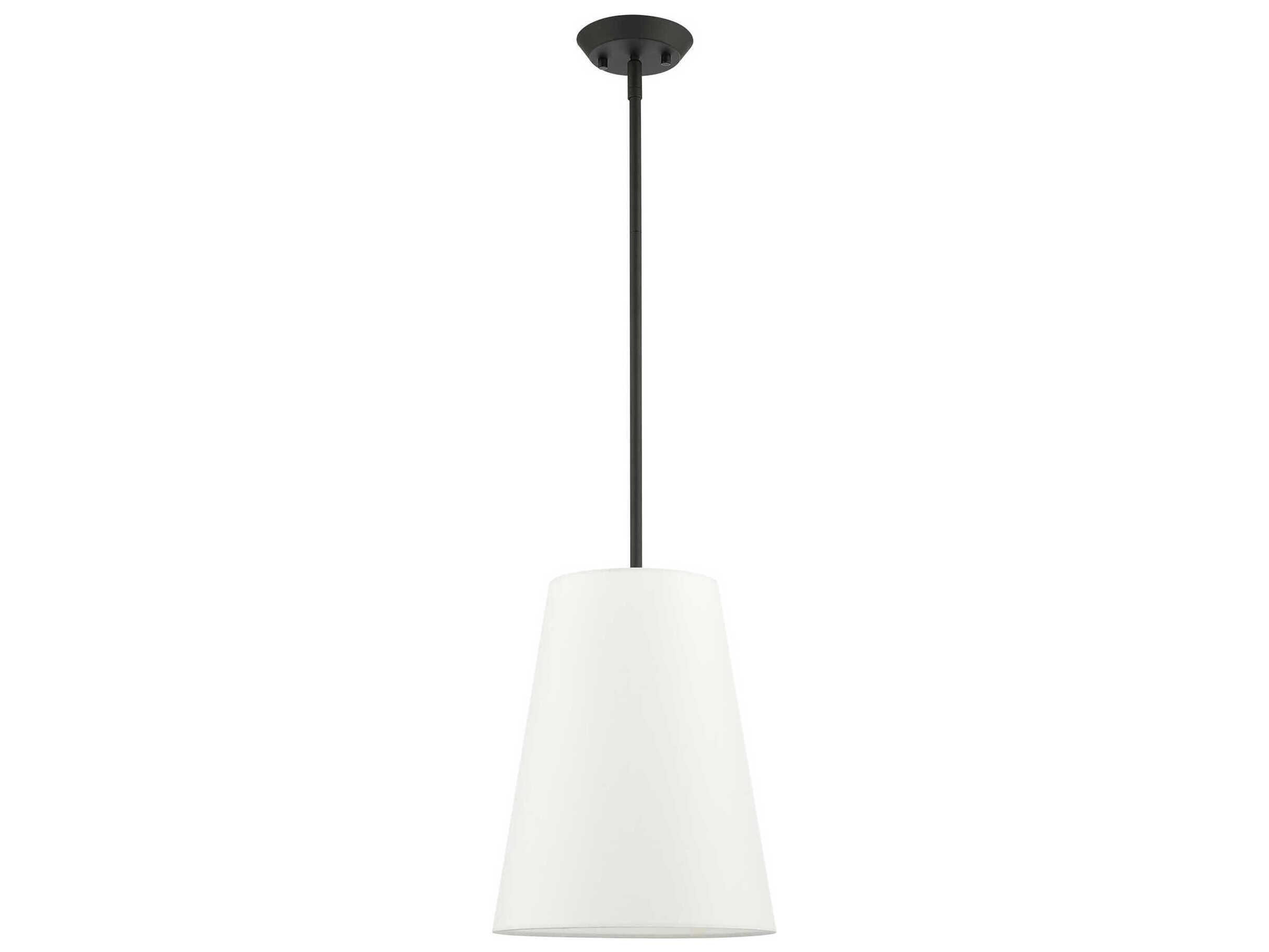 Livex Lighting Prato 1-Light Black White Empire Geometric Mini Pendant