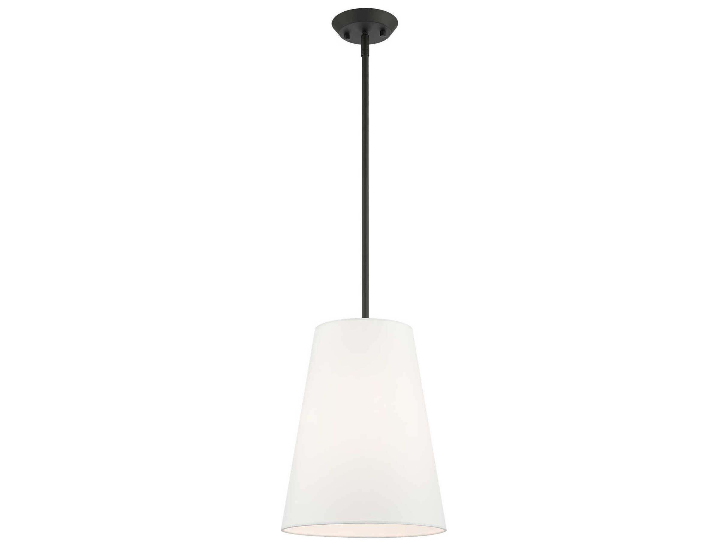 Livex Lighting Prato 1-Light Black White Empire Geometric Mini Pendant