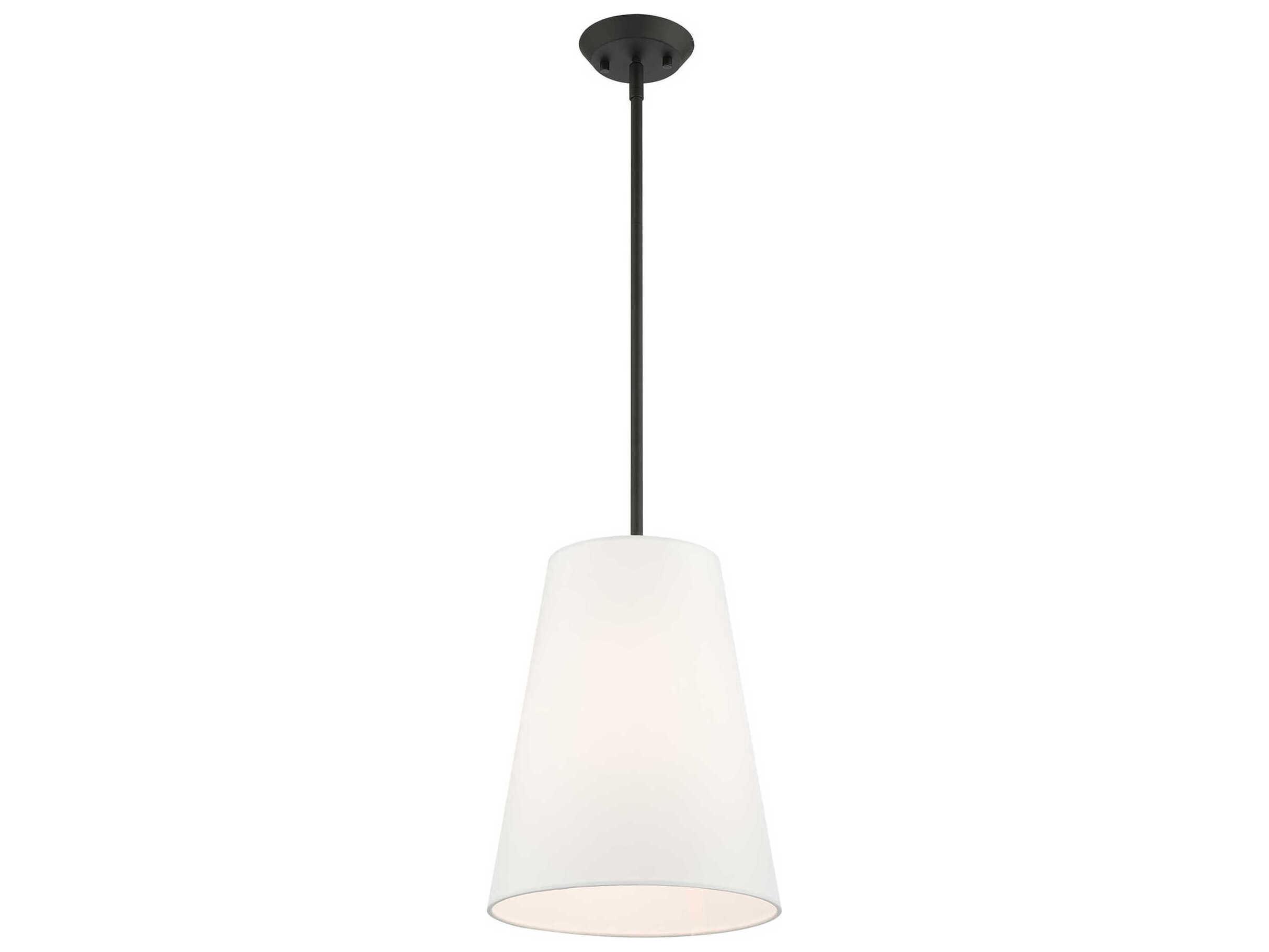 Livex Lighting Prato 1-Light Black White Empire Geometric Mini Pendant