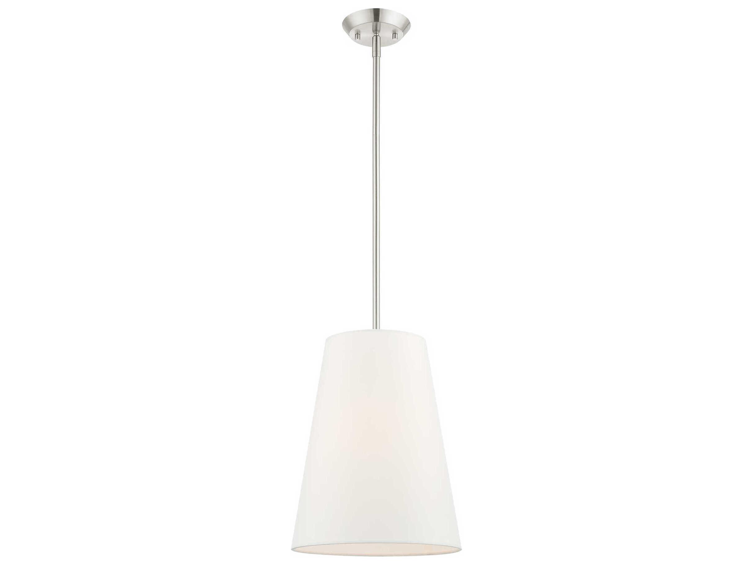 Livex Lighting Prato 1-Light Brushed Nickel Empire Geometric Mini Pendant
