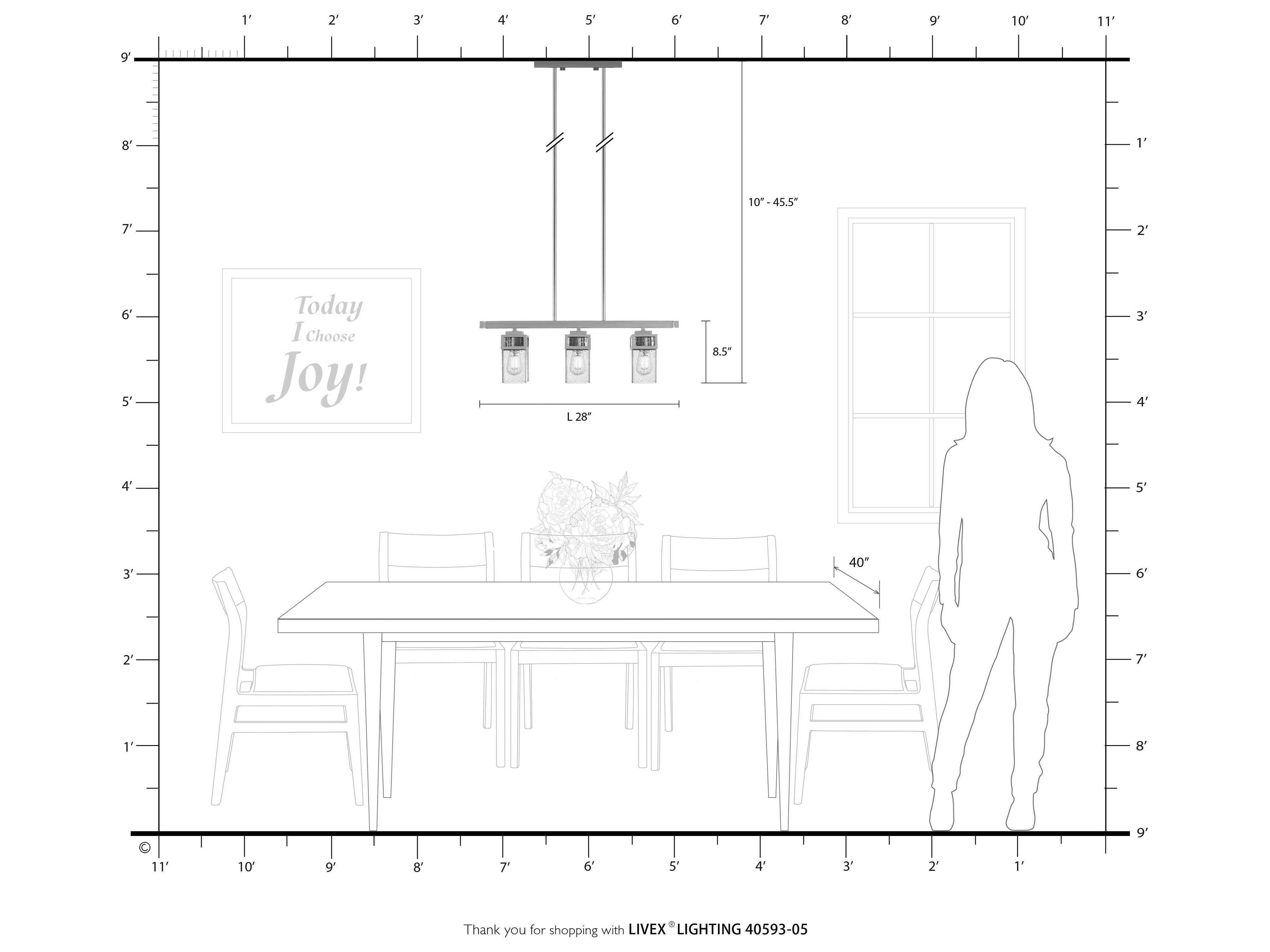 Livex Lighting Harding 3-Light Polished Chrome Glass Island Pendant
