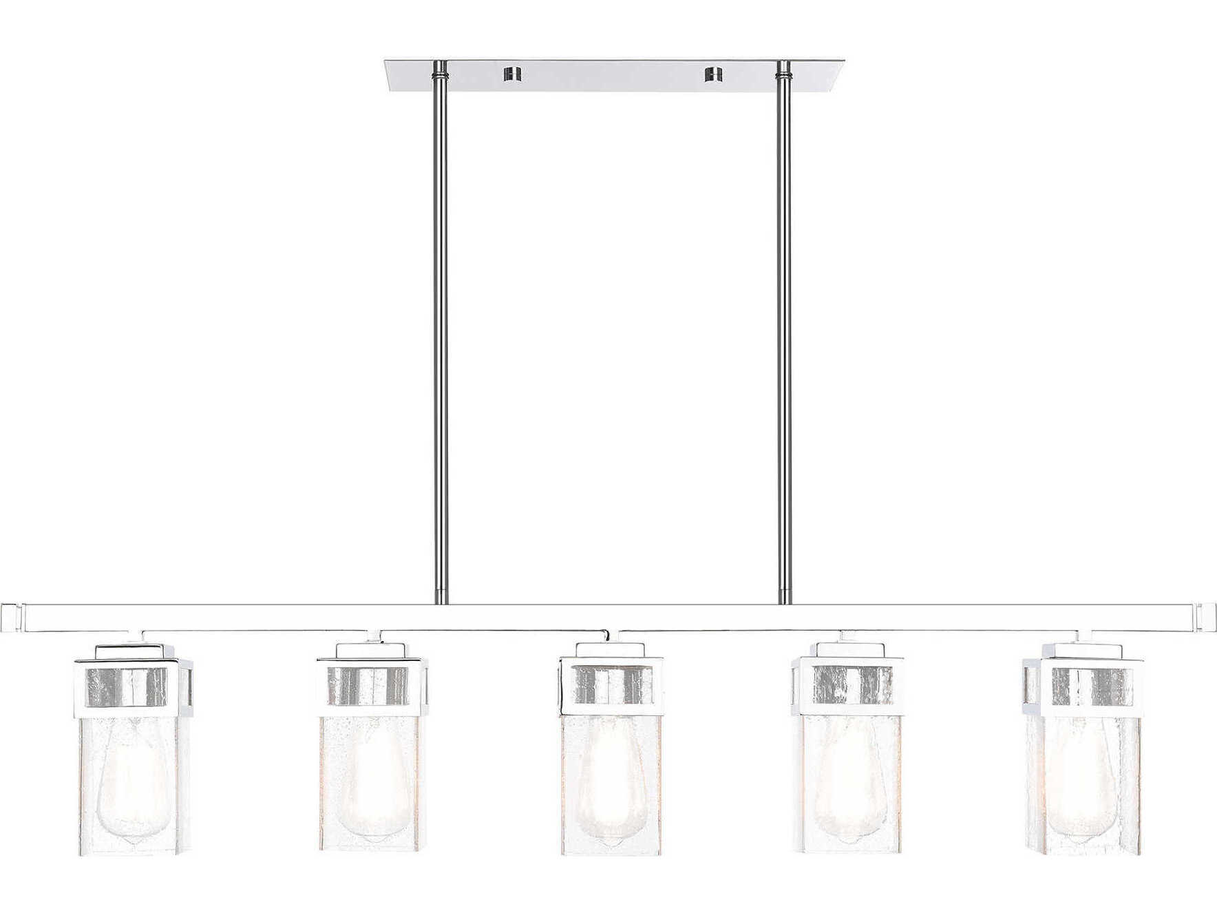 Livex Lighting Harding 5-Light Polished Chrome Glass Island Pendant