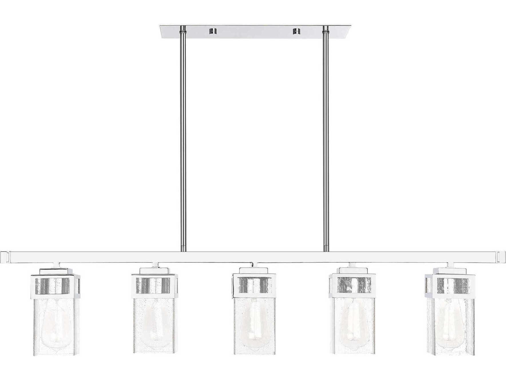 Livex Lighting Harding 5-Light Polished Chrome Glass Island Pendant