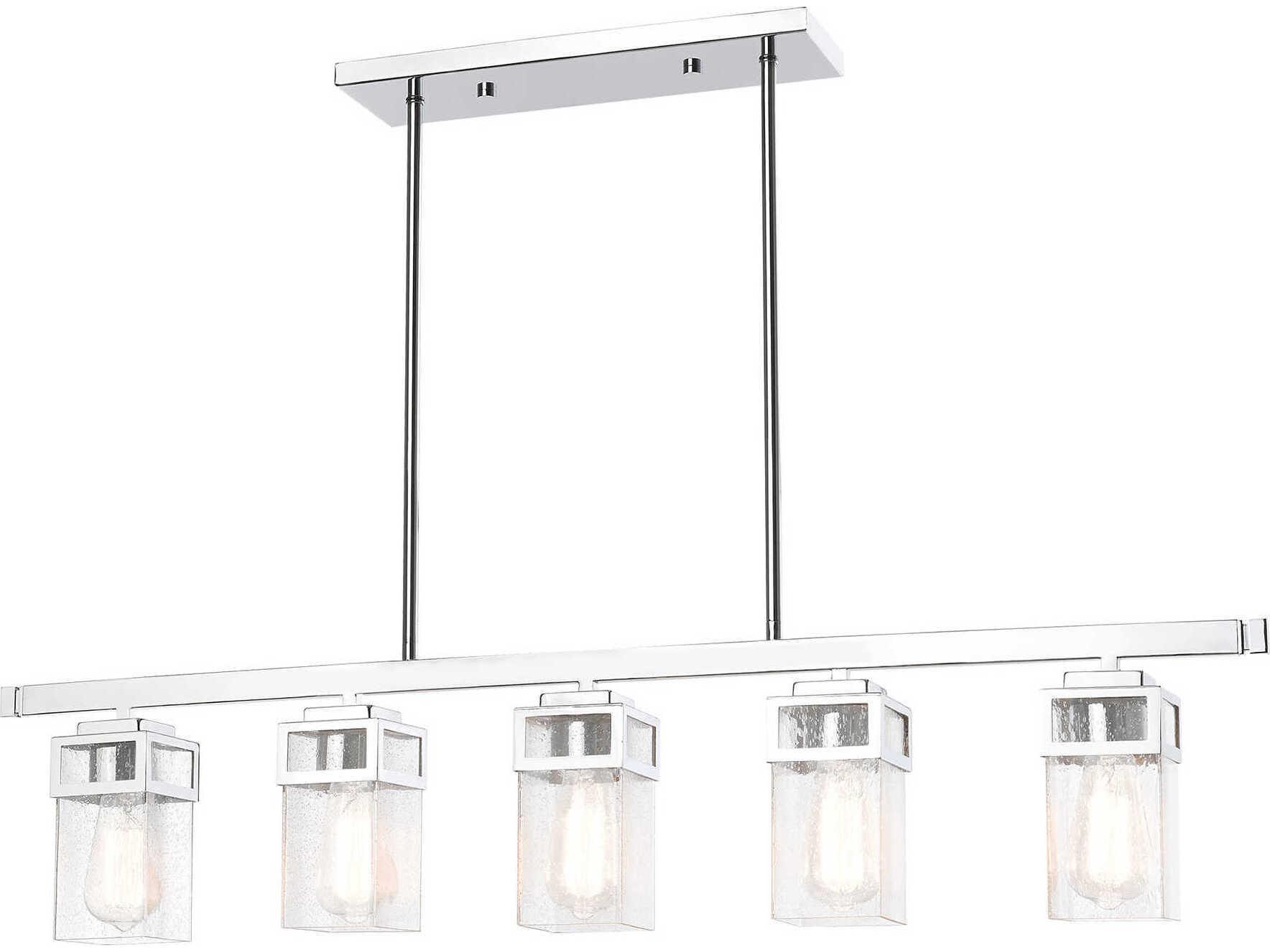 Livex Lighting Harding 5-Light Polished Chrome Glass Island Pendant