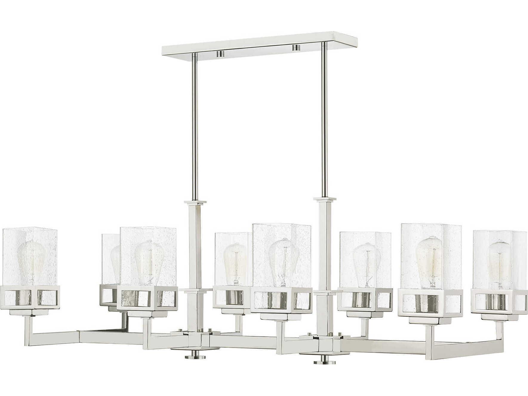 Livex Lighting Harding 8-Light Polished Chrome Glass Island Pendant