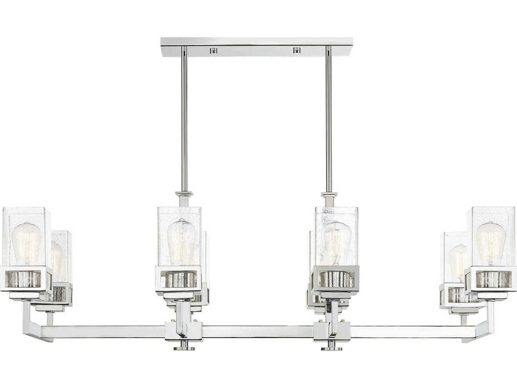 Livex Lighting Harding 8-Light Polished Chrome Glass Island Pendant