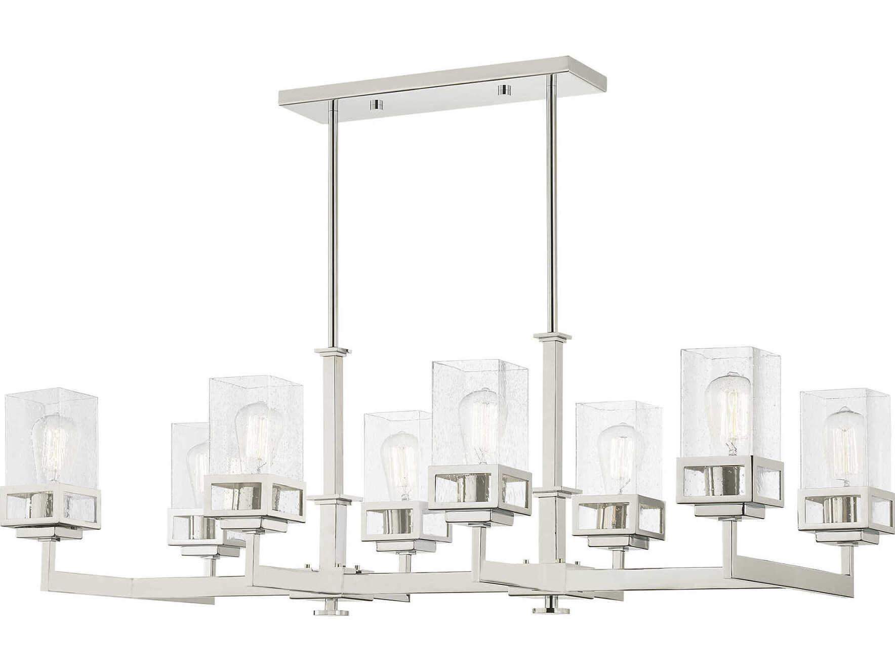 Livex Lighting Harding 8-Light Polished Chrome Glass Island Pendant