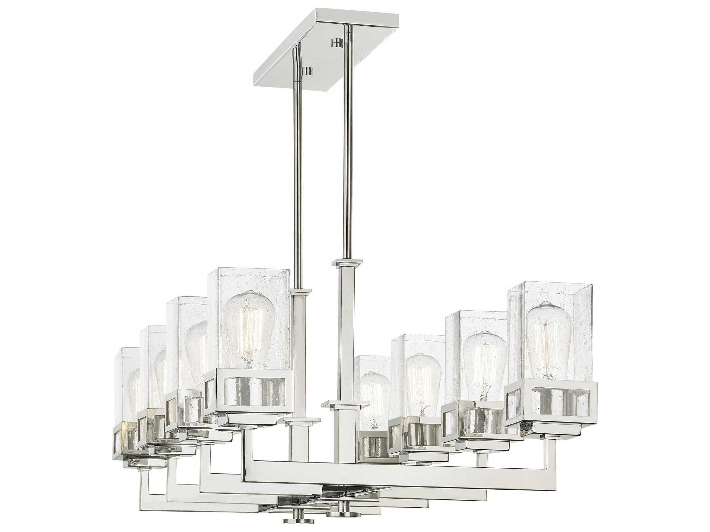 Livex Lighting Harding 8-Light Polished Chrome Glass Island Pendant