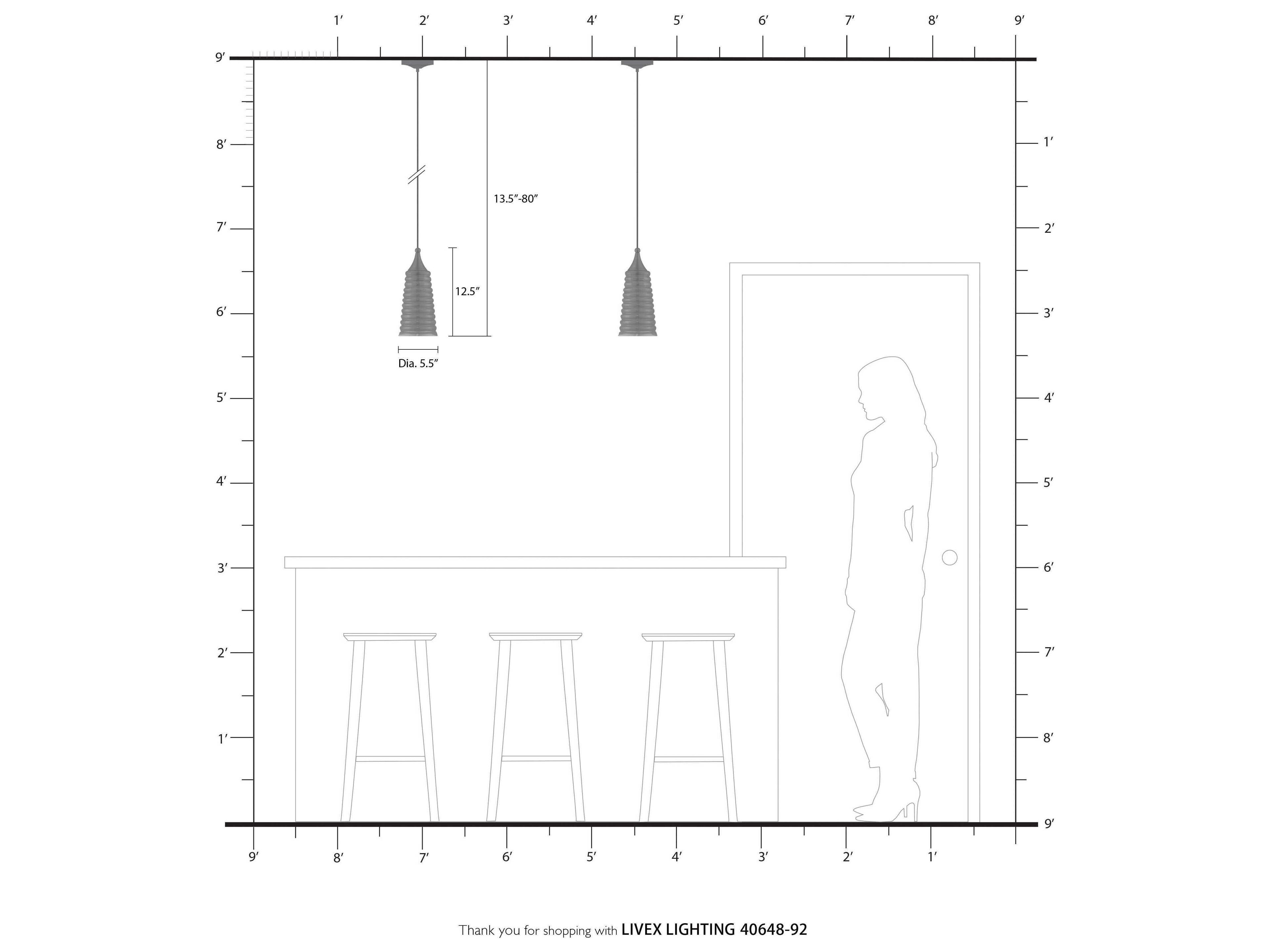 Livex Lighting Art Glass 1-Light English Bronze Cylinder Mini Pendant