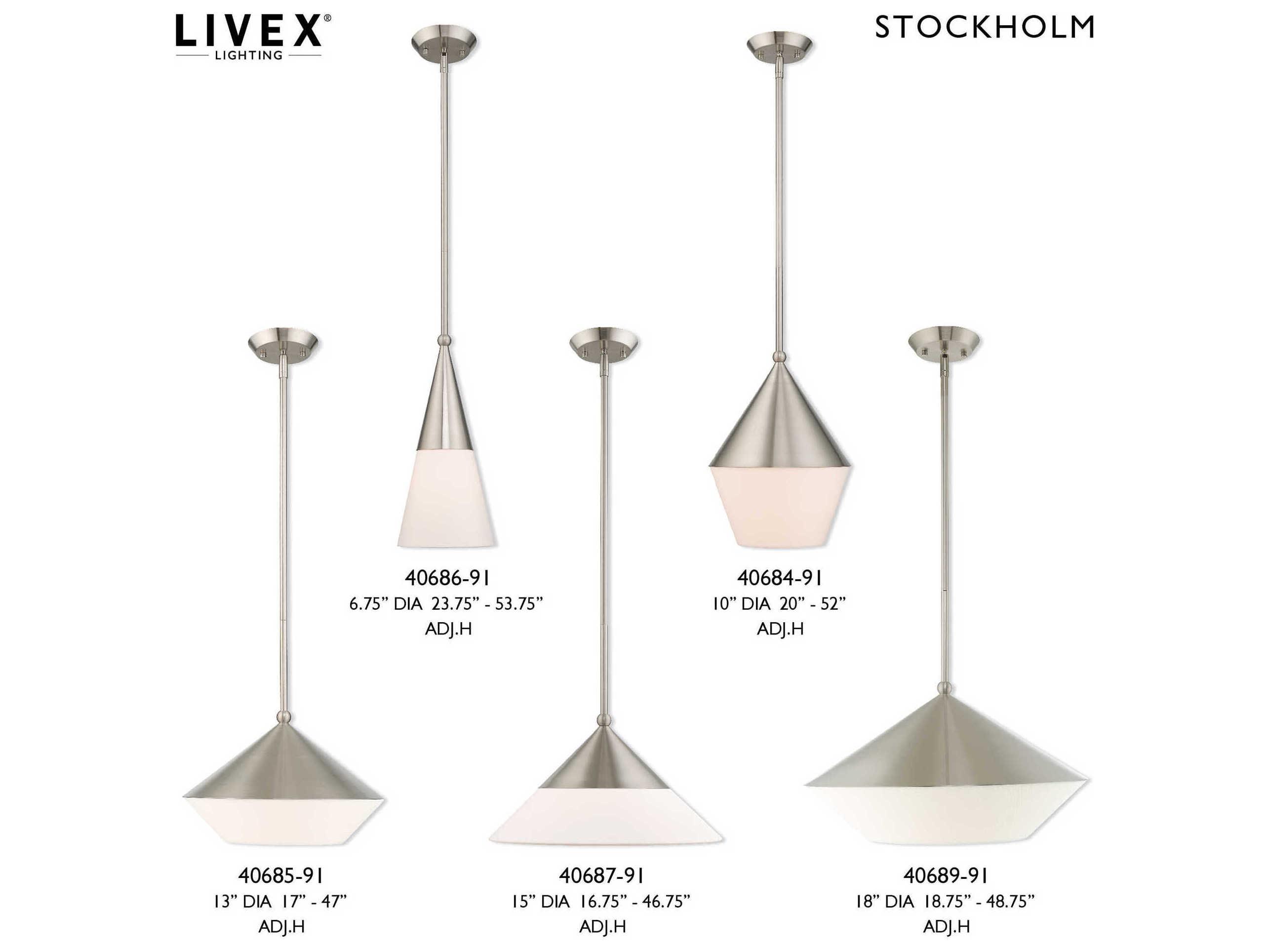 Livex Lighting Stockholm 1-Light Brushed Nickel Pendant