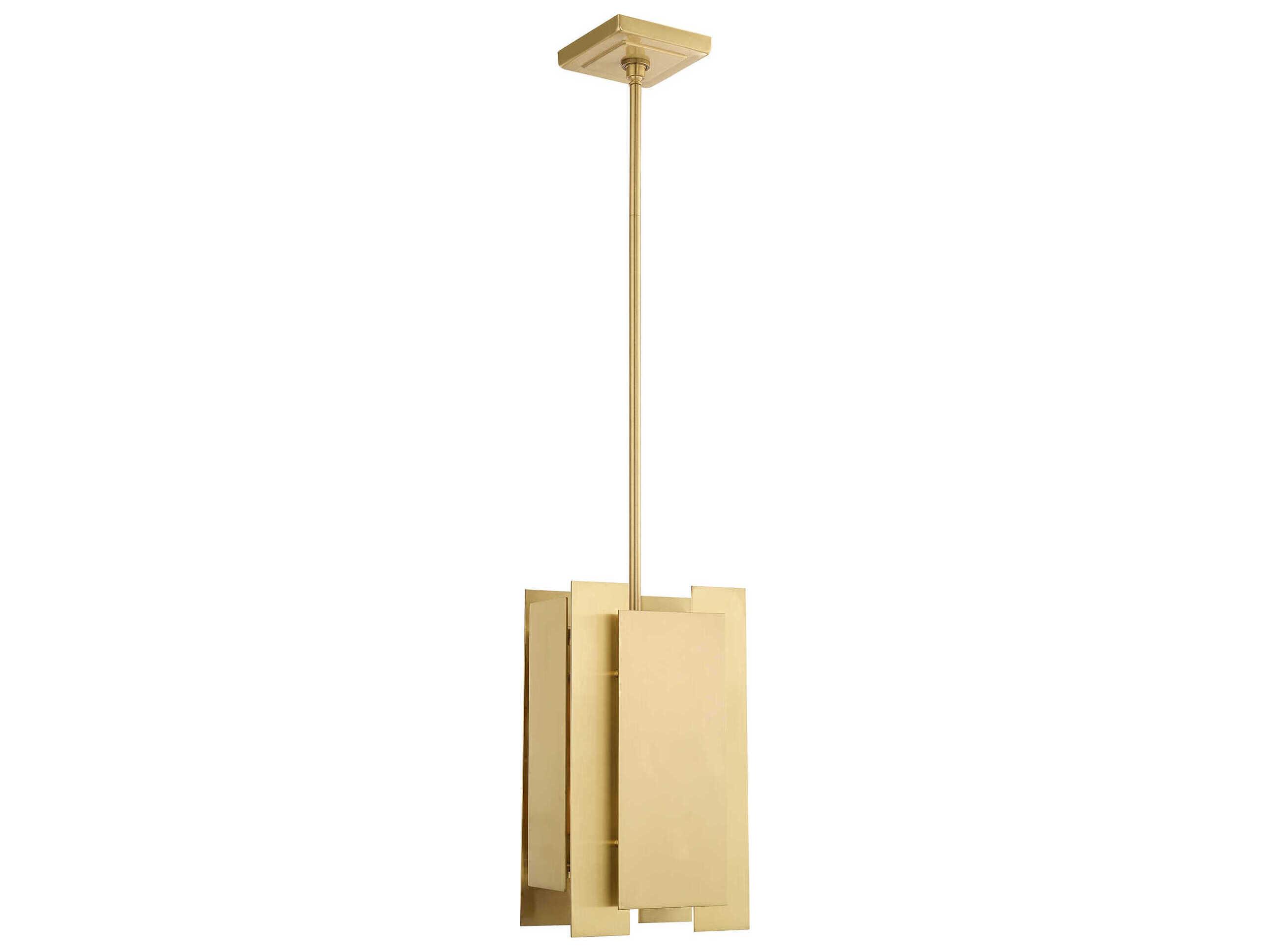 Livex Lighting Varick 1-Light Satin Brass Geometric Mini Pendant