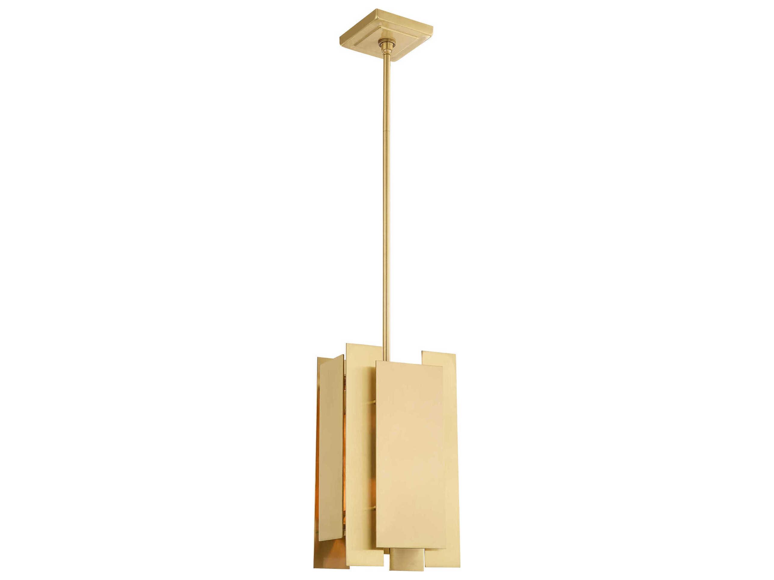 Livex Lighting Varick 1-Light Satin Brass Geometric Mini Pendant