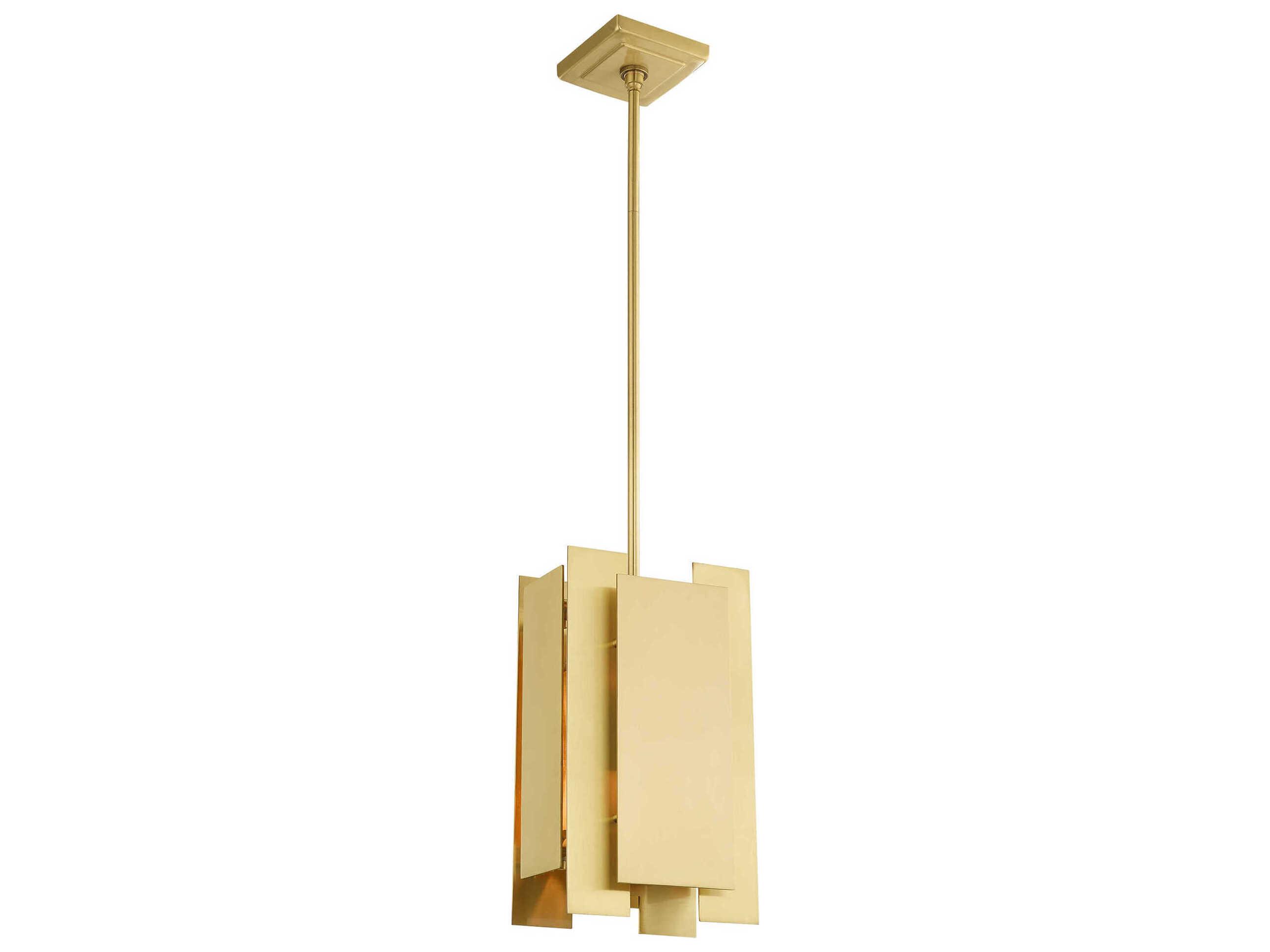 Livex Lighting Varick 1-Light Satin Brass Geometric Mini Pendant
