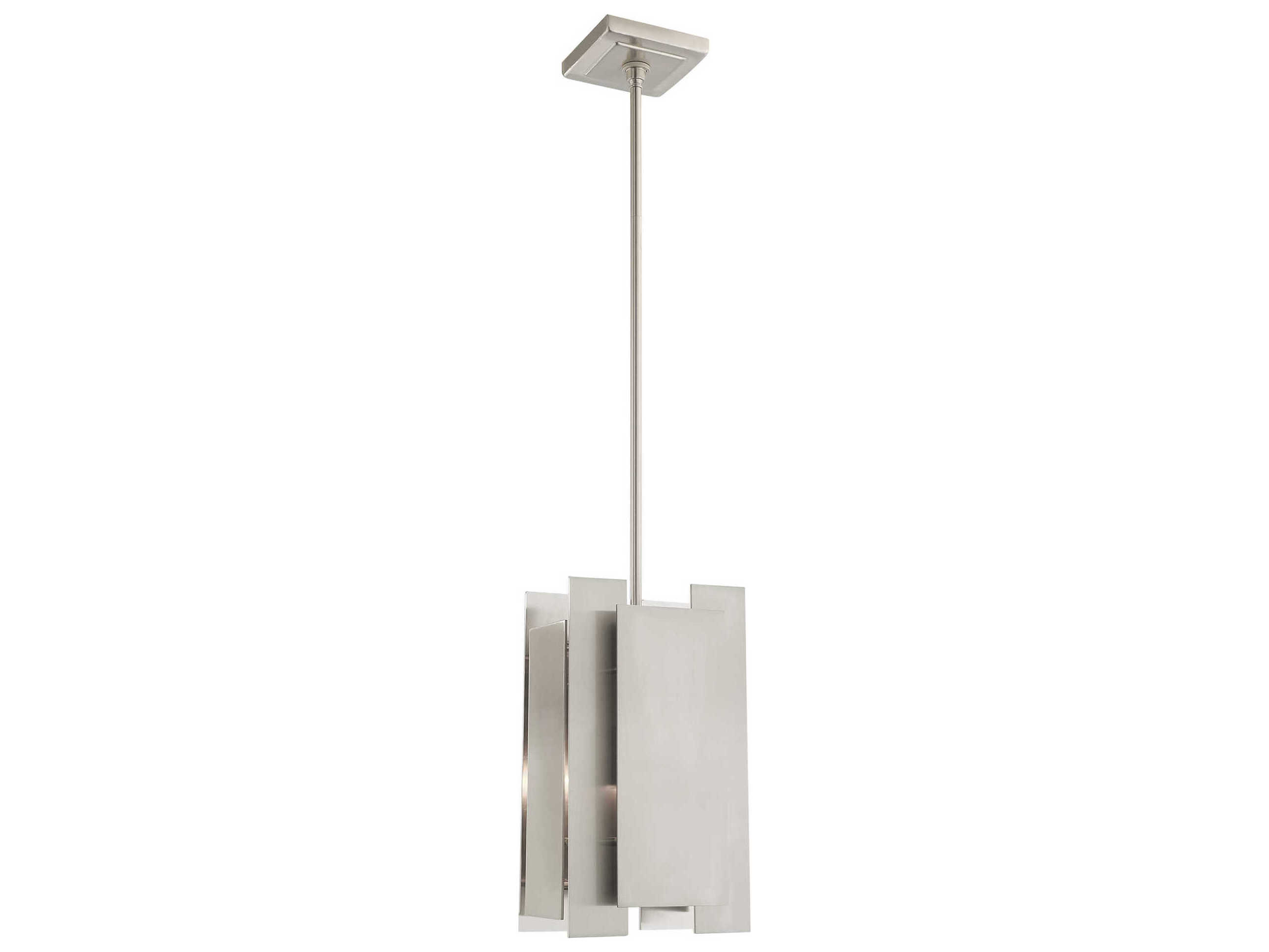 Livex Lighting Varick 1-Light Brushed Nickel Geometric Mini Pendant