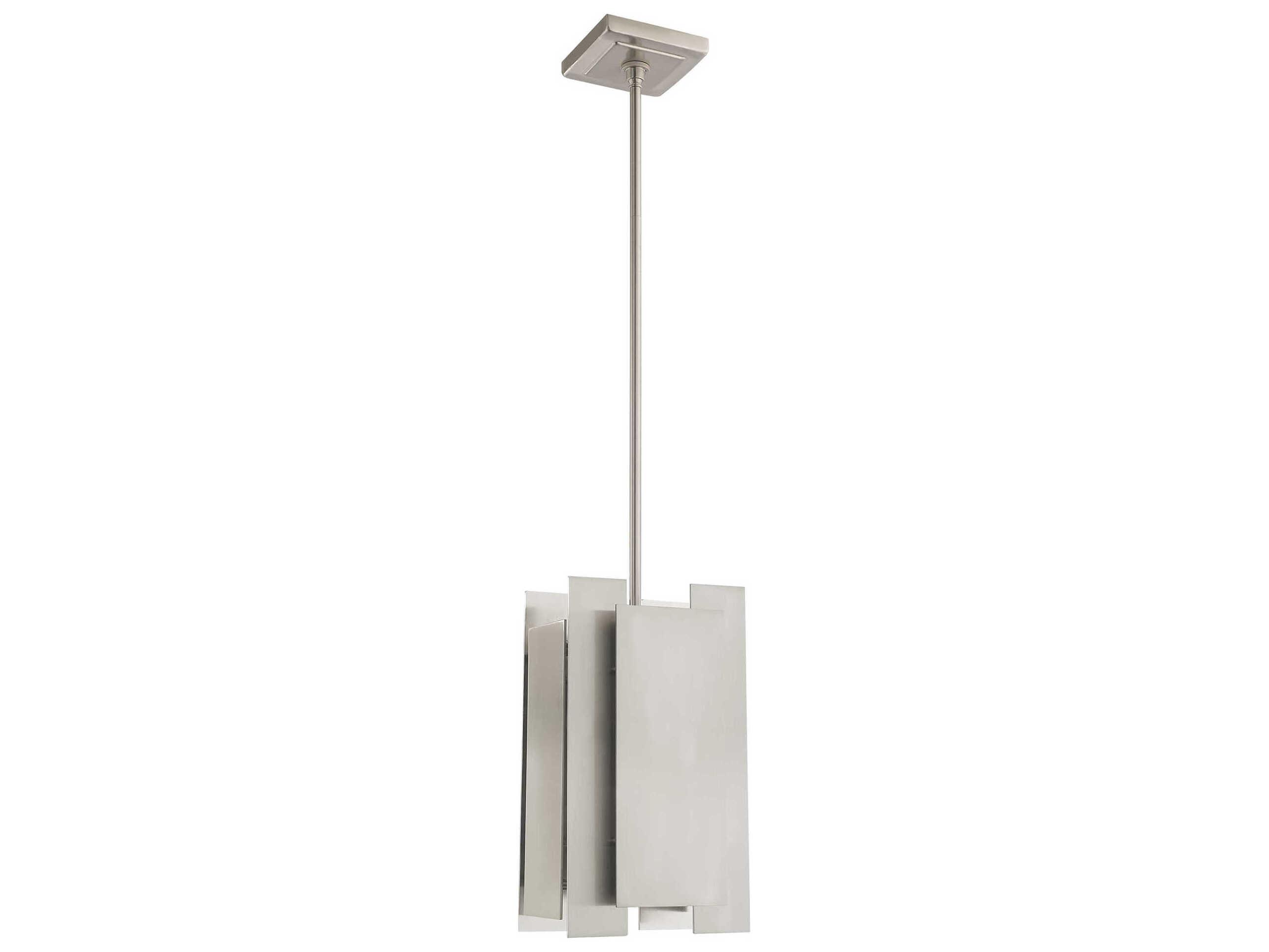 Livex Lighting Varick 1-Light Brushed Nickel Geometric Mini Pendant