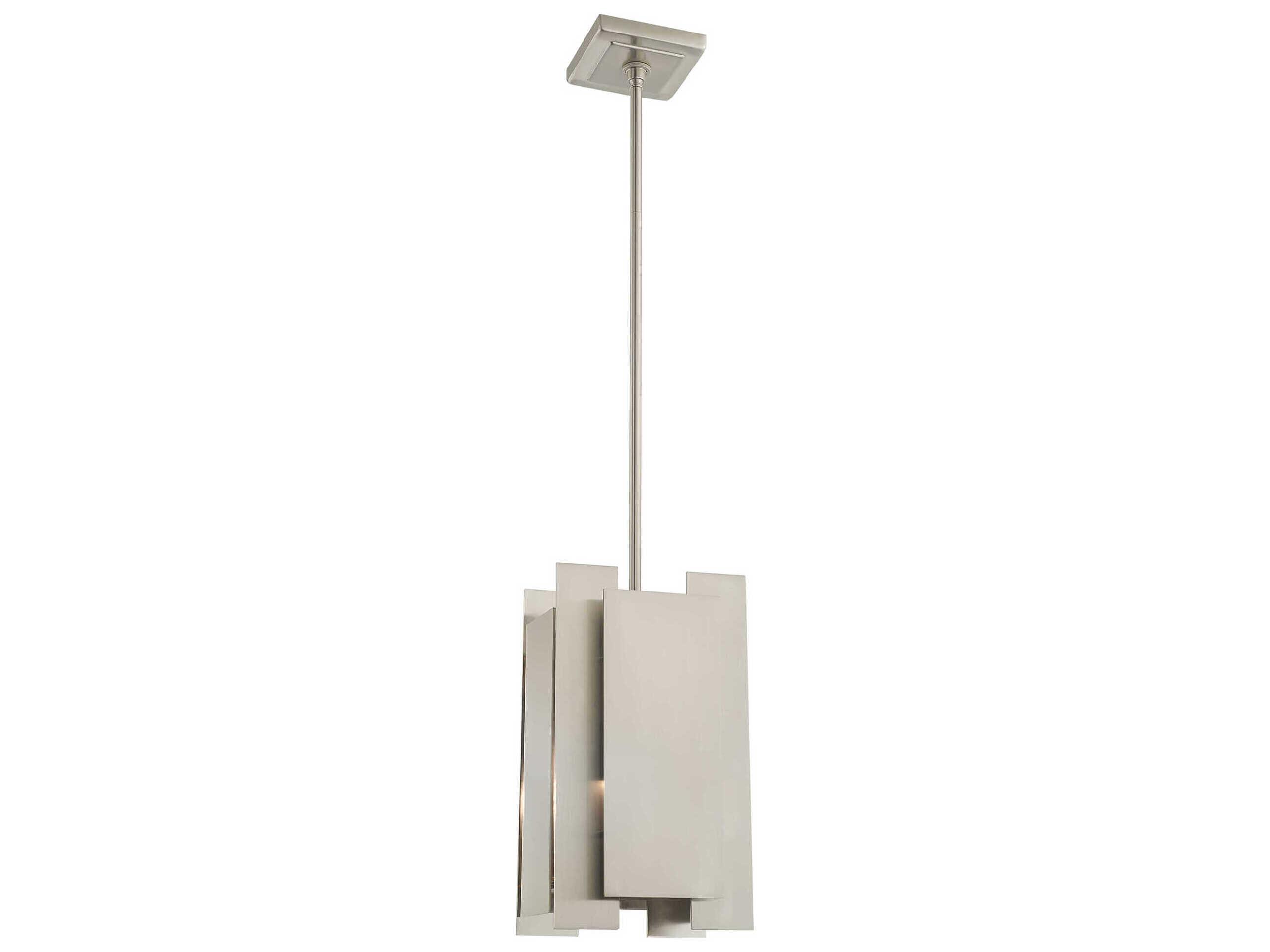 Livex Lighting Varick 1-Light Brushed Nickel Geometric Mini Pendant