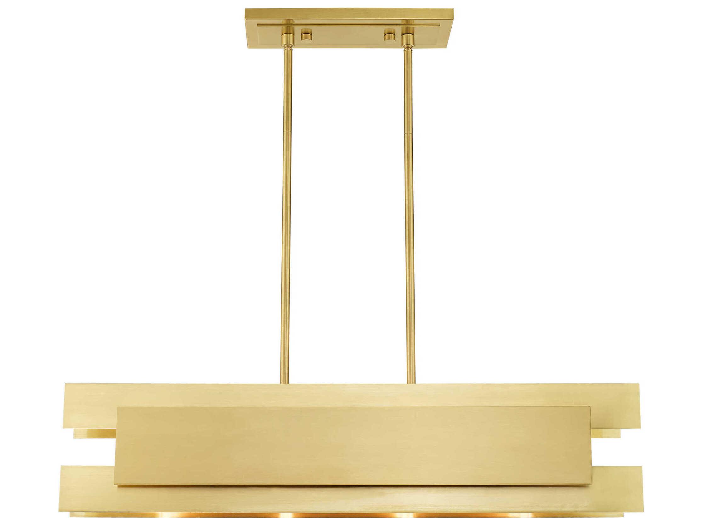 Livex Lighting Varick 4-Light Satin Brass Geometric Island Pendant