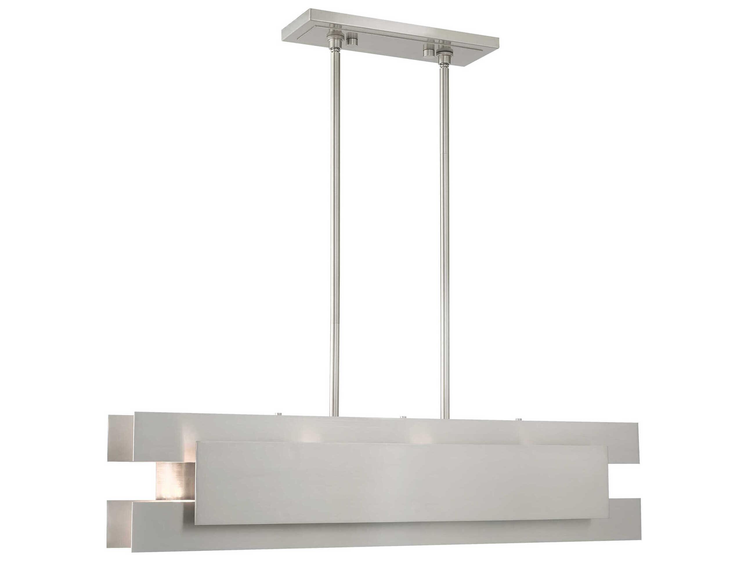 Livex Lighting Varick 4-Light Brushed Nickel Geometric Island Pendant