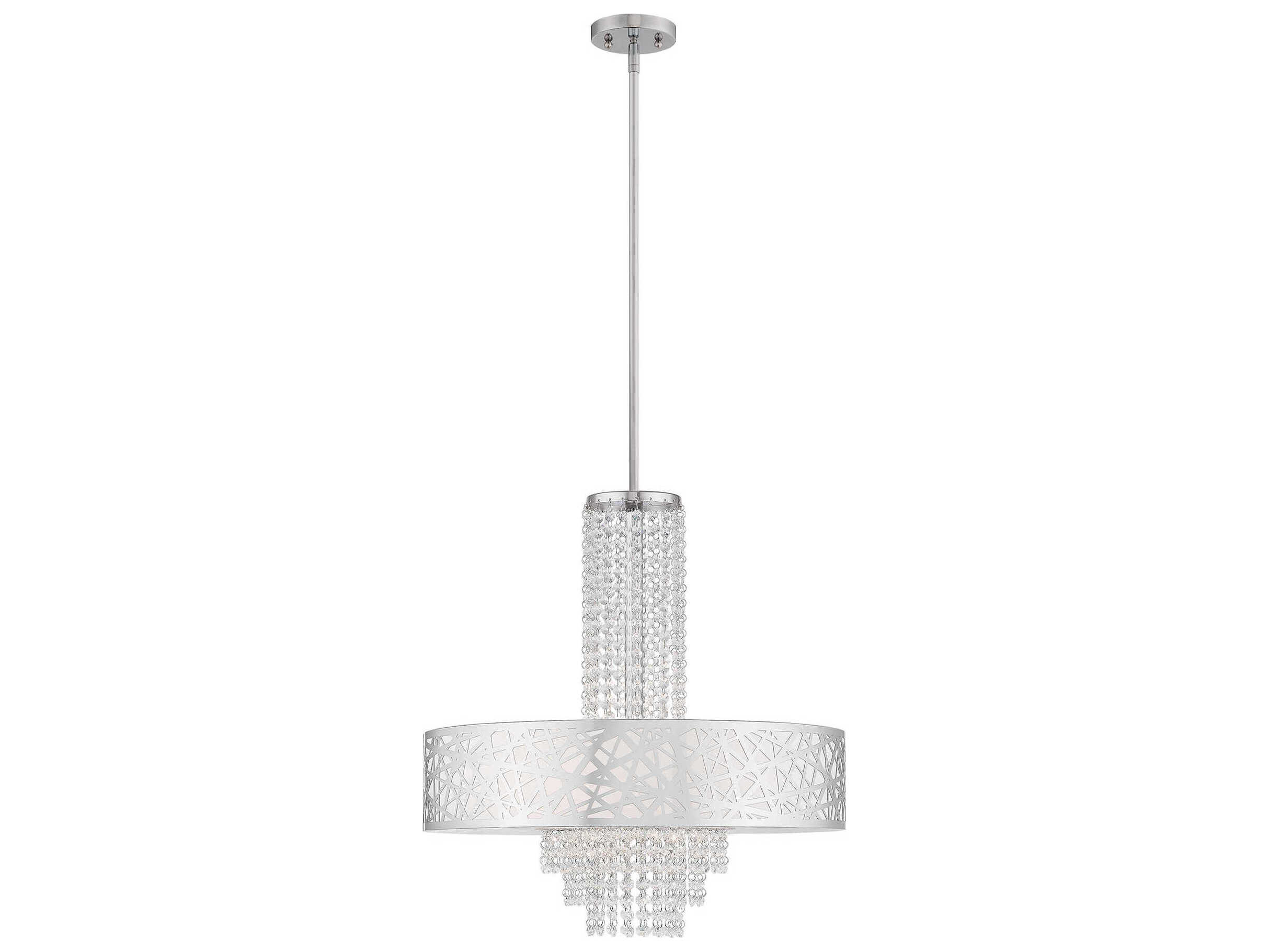 Livex Lighting Allendale 5-Light Polished Chrome Crystal Drum Pendant
