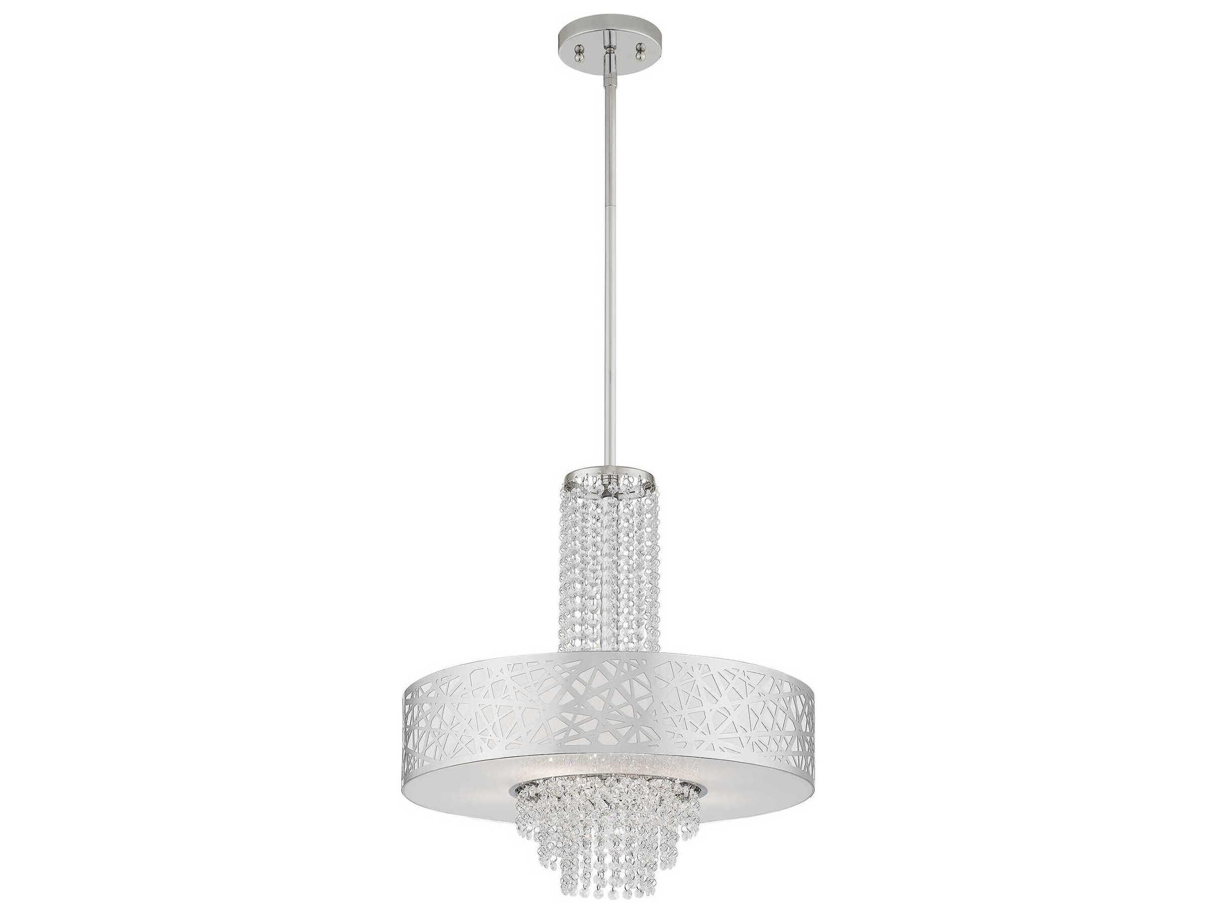 Livex Lighting Allendale 5-Light Polished Chrome Crystal Drum Pendant