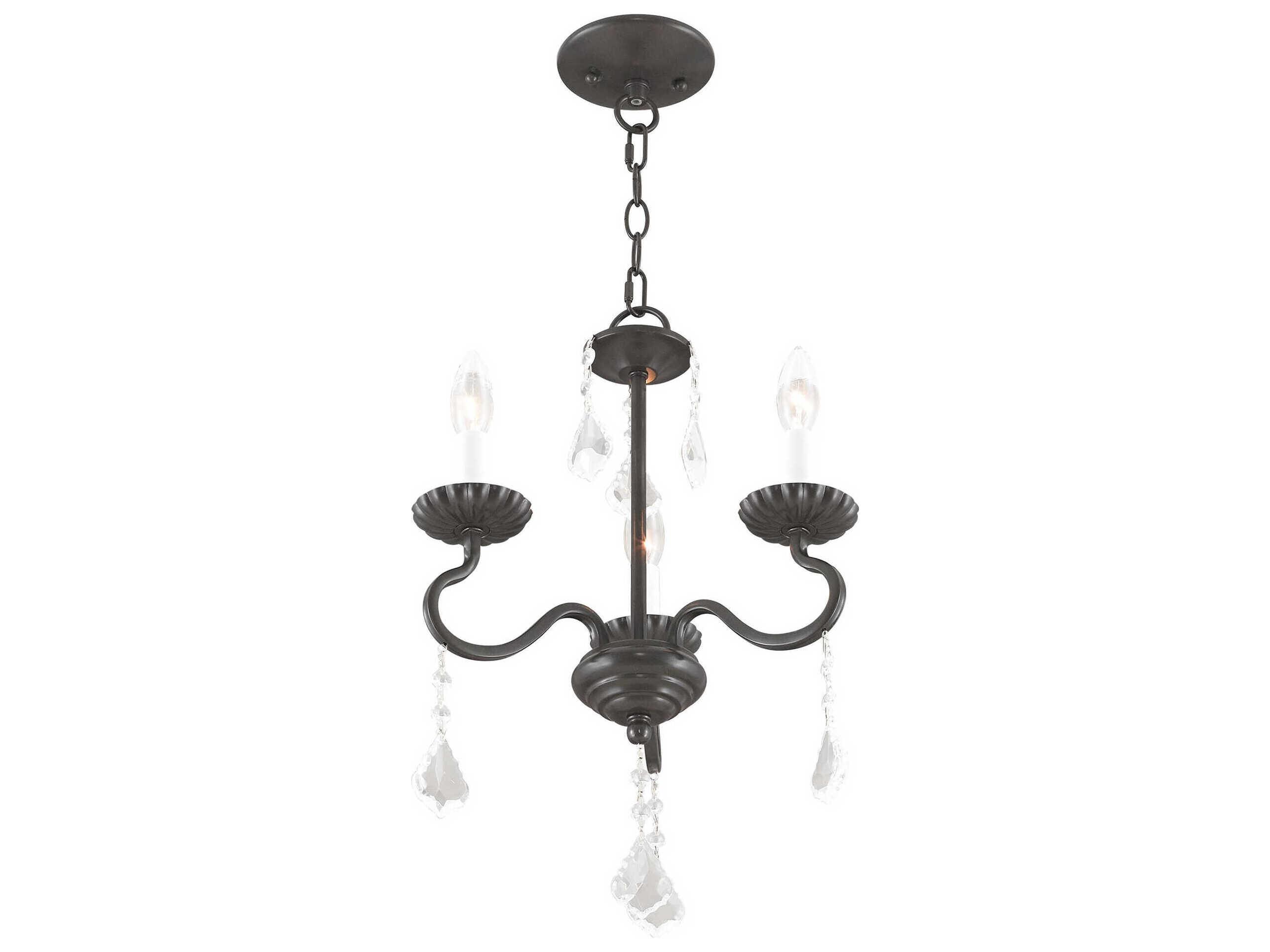Livex Lighting Callisto 3-Light English Bronze Crystal Candelabra Chandelier