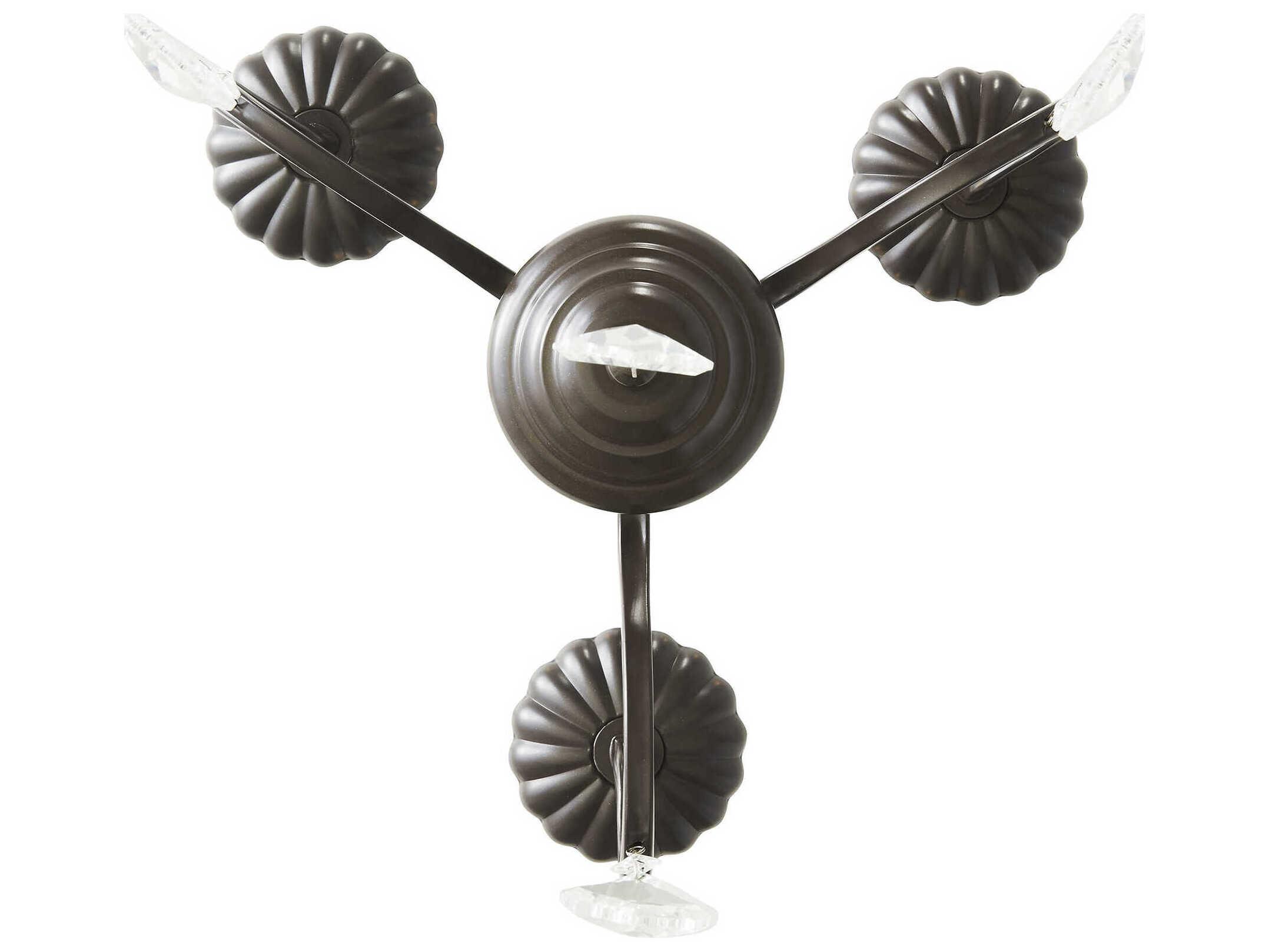 Livex Lighting Callisto 3-Light English Bronze Crystal Candelabra Chandelier