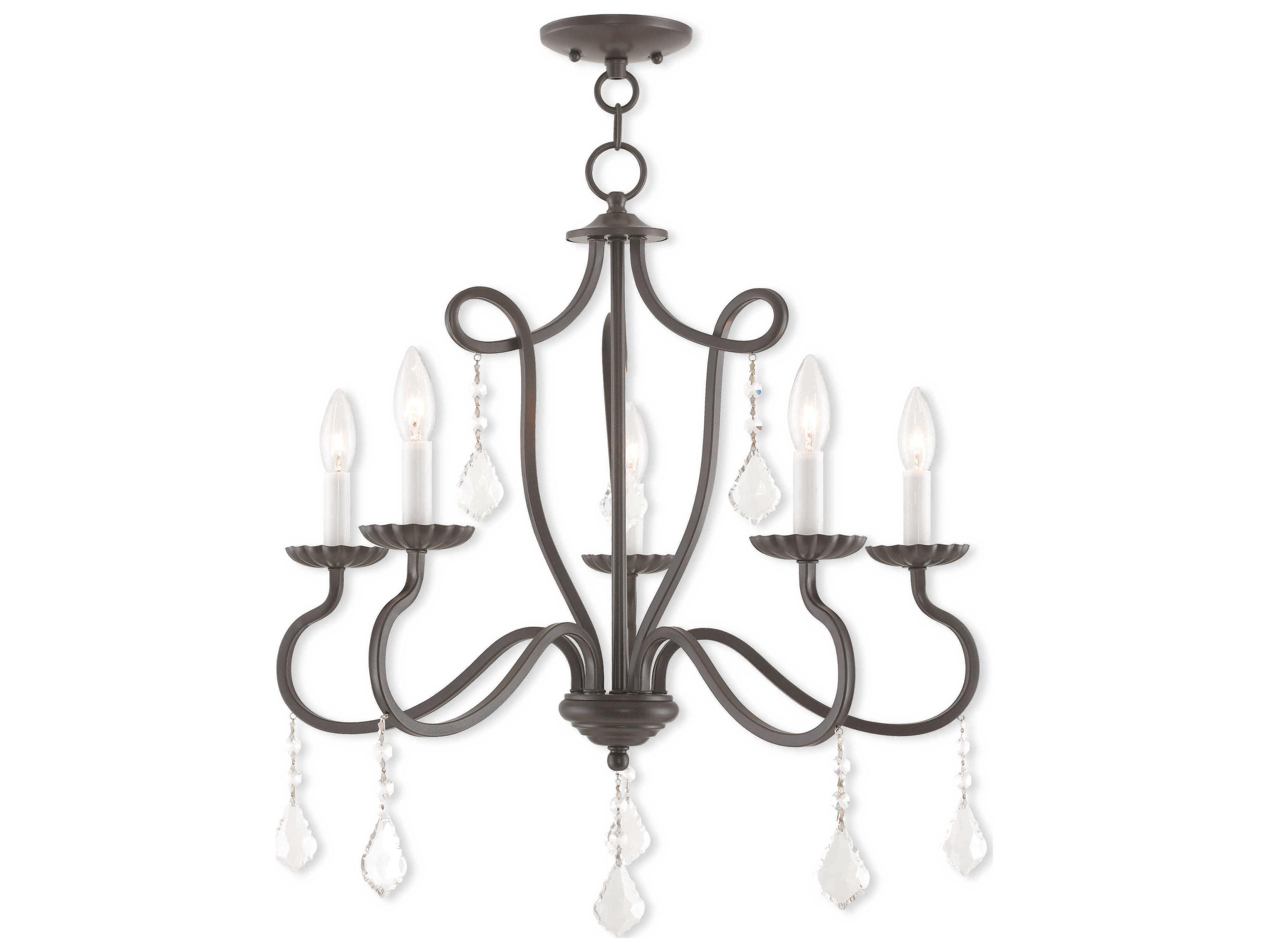 Livex Lighting Callisto 5-Light English Bronze Crystal Candelabra Chandelier