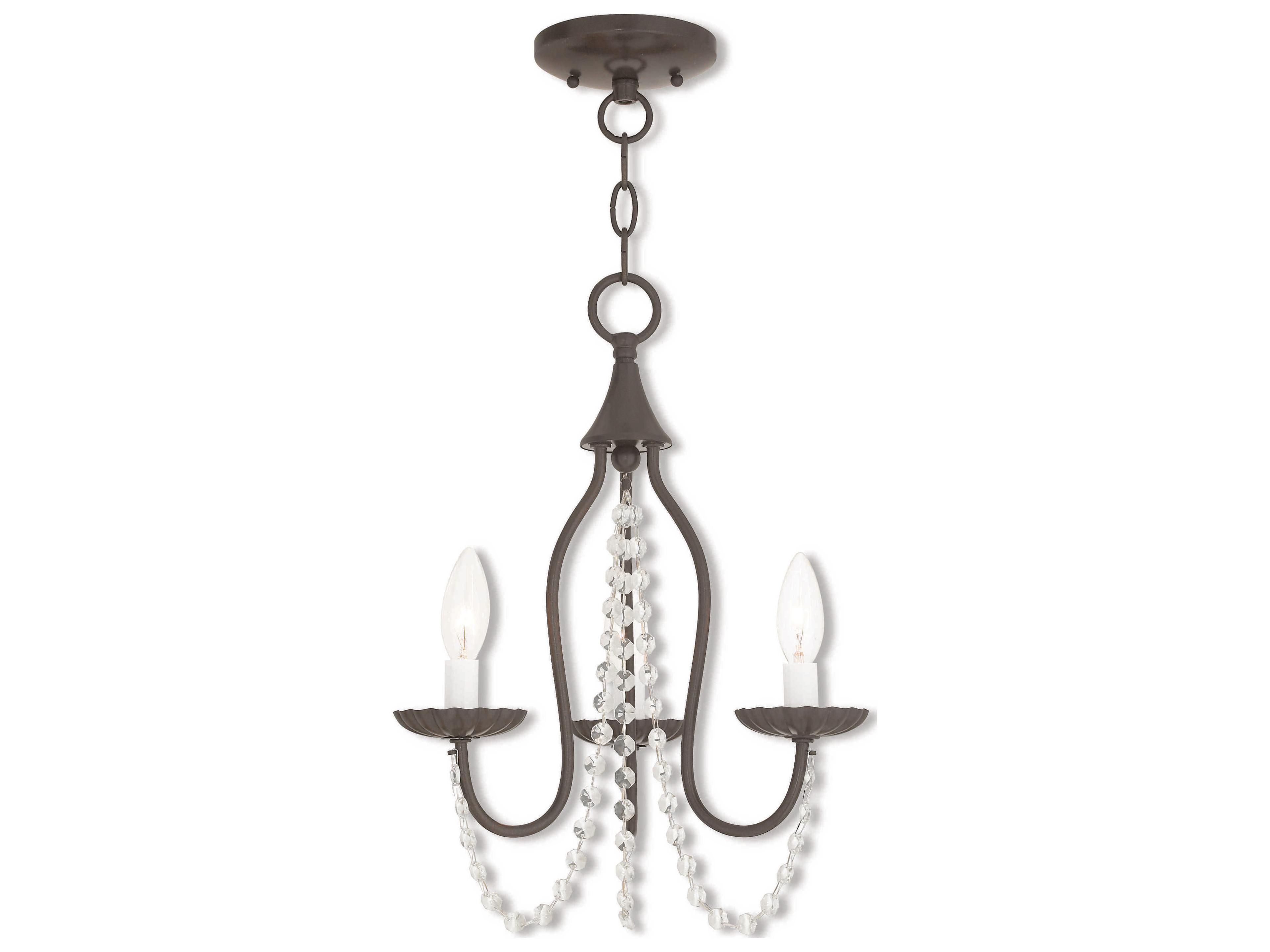 Livex Lighting Alessia 3-Light English Bronze Crystal Candelabra Chandelier