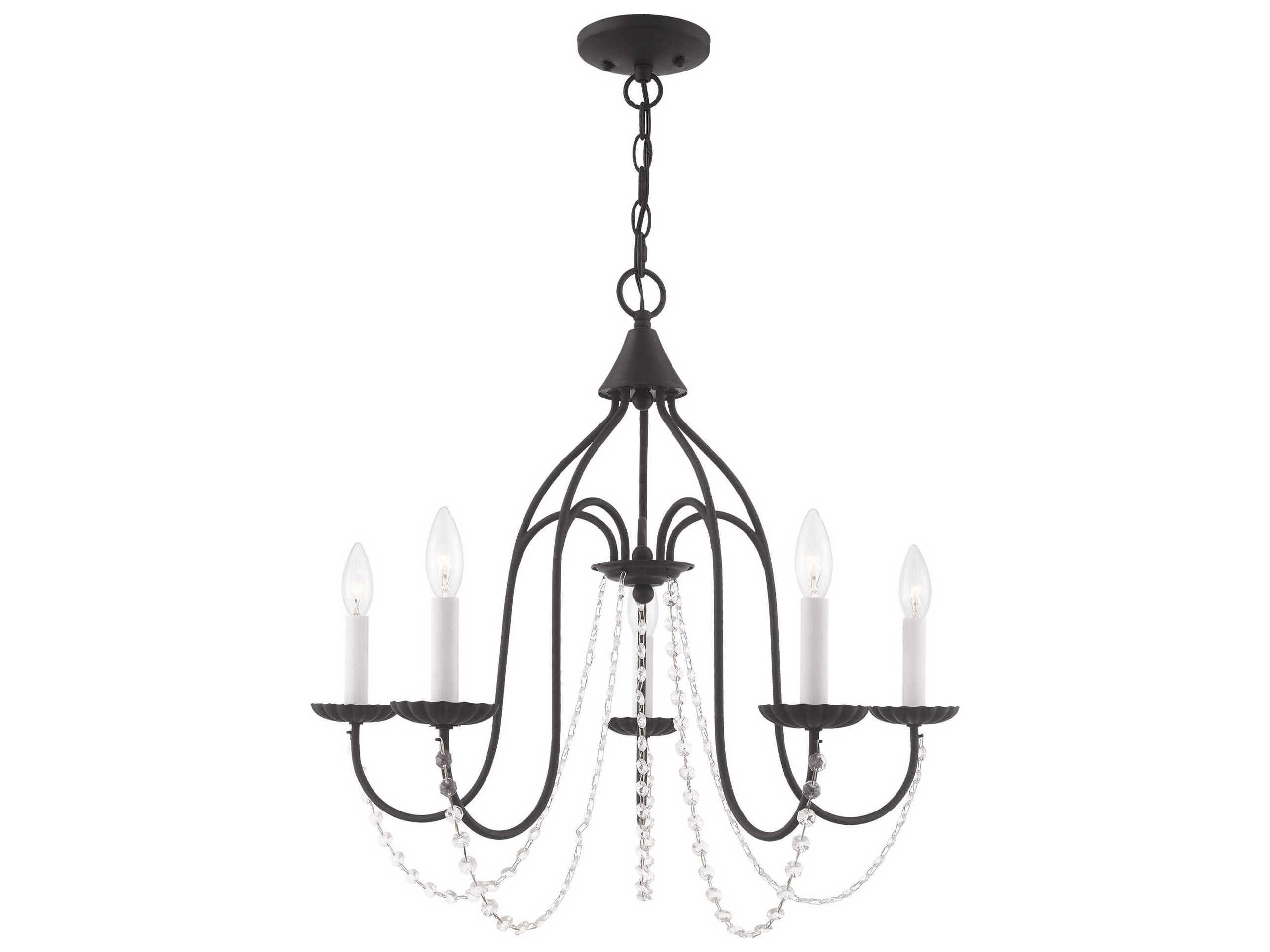 Livex Lighting Alessia 5-Light Black Crystal Candelabra Chandelier
