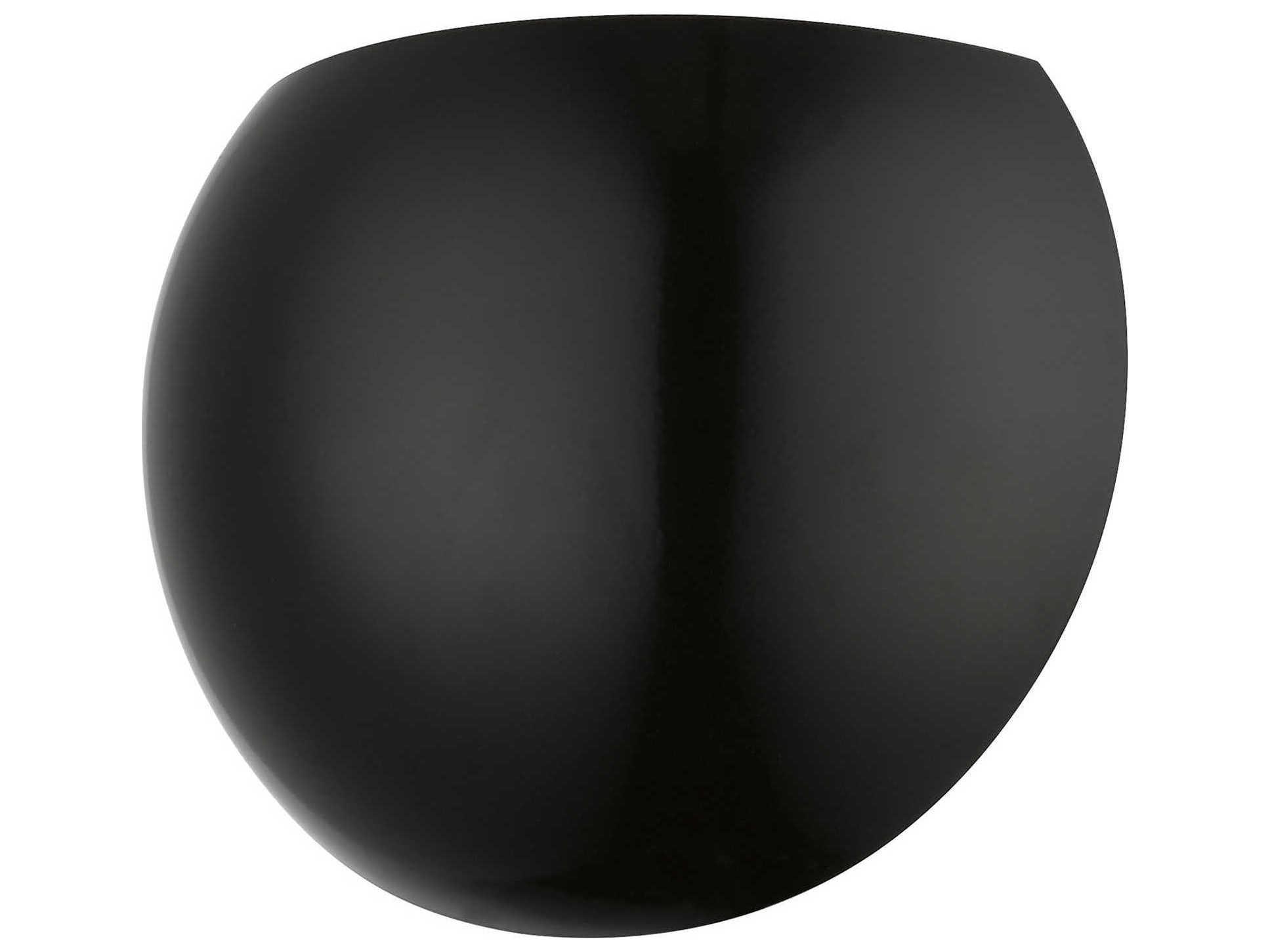 Livex Lighting Piedmont 1-Light Shiny Black White Wall Sconce