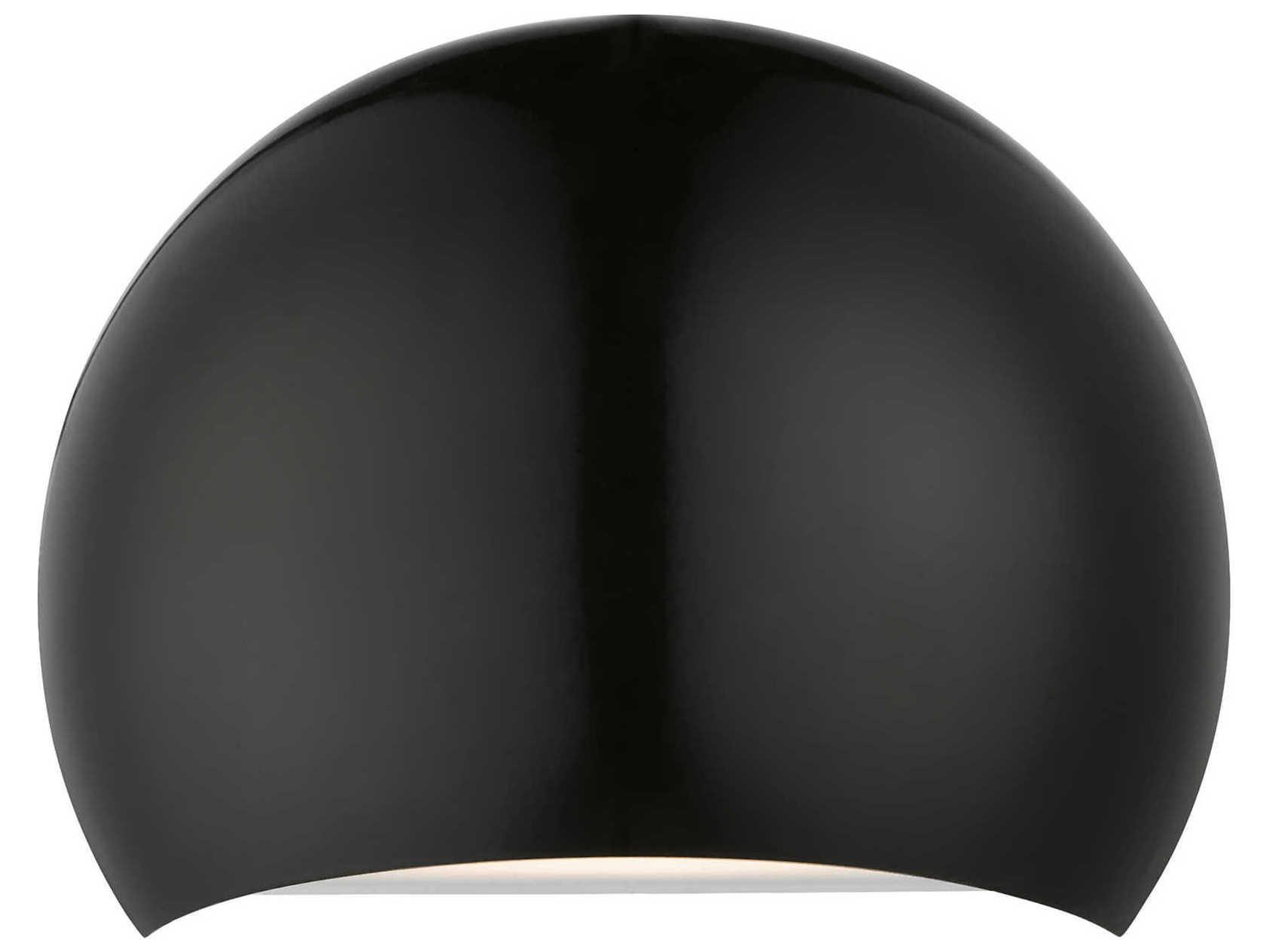 Livex Lighting Piedmont 1-Light Shiny Black White Wall Sconce