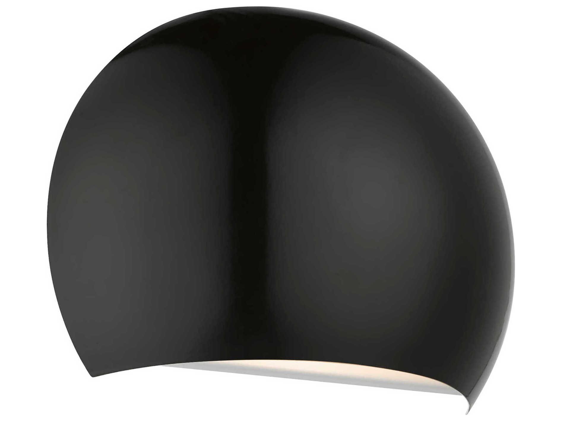 Livex Lighting Piedmont 1-Light Shiny Black White Wall Sconce