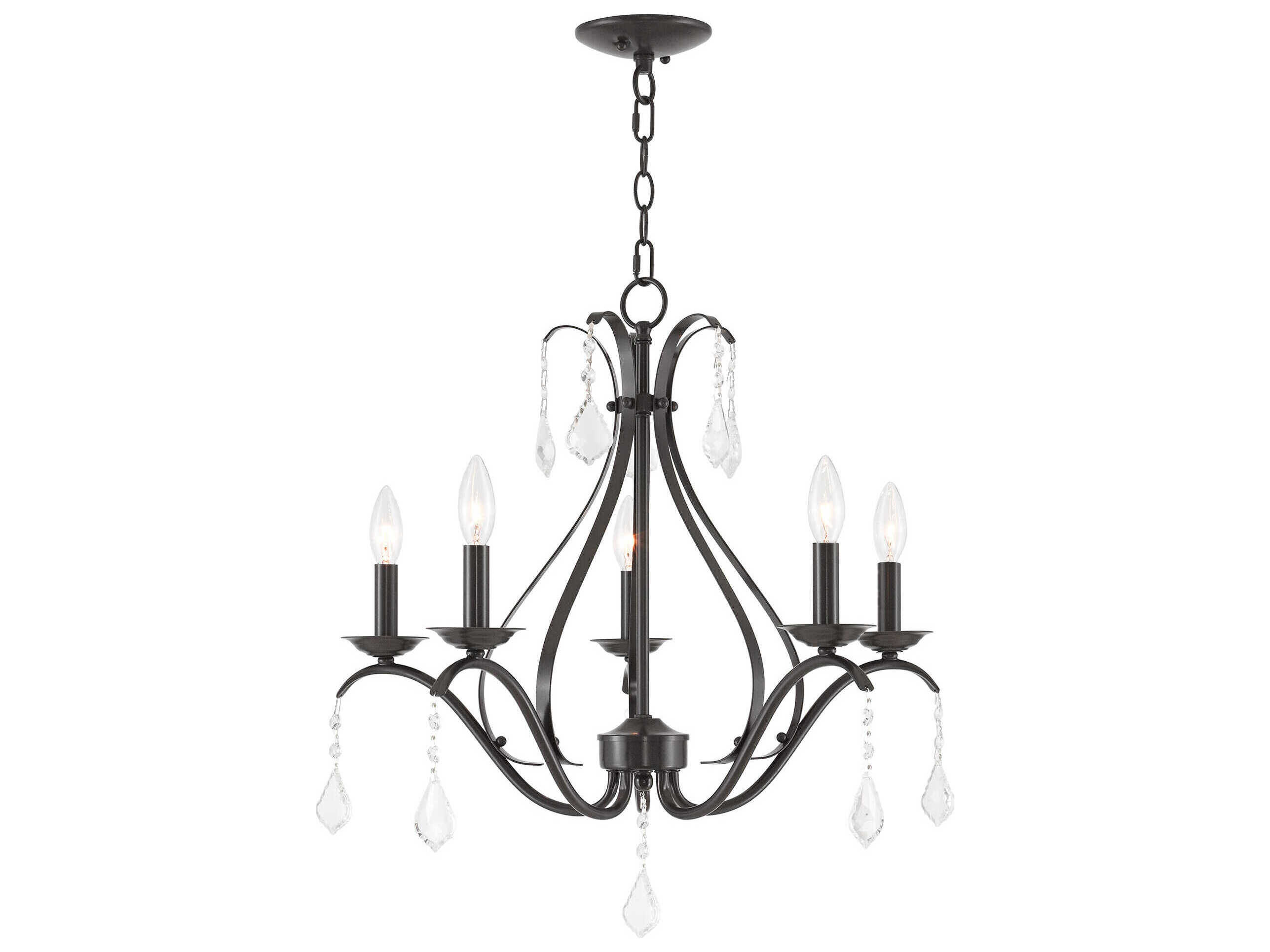 Livex Lighting Caterina 5-Light English Bronze Crystal Candelabra Chandelier