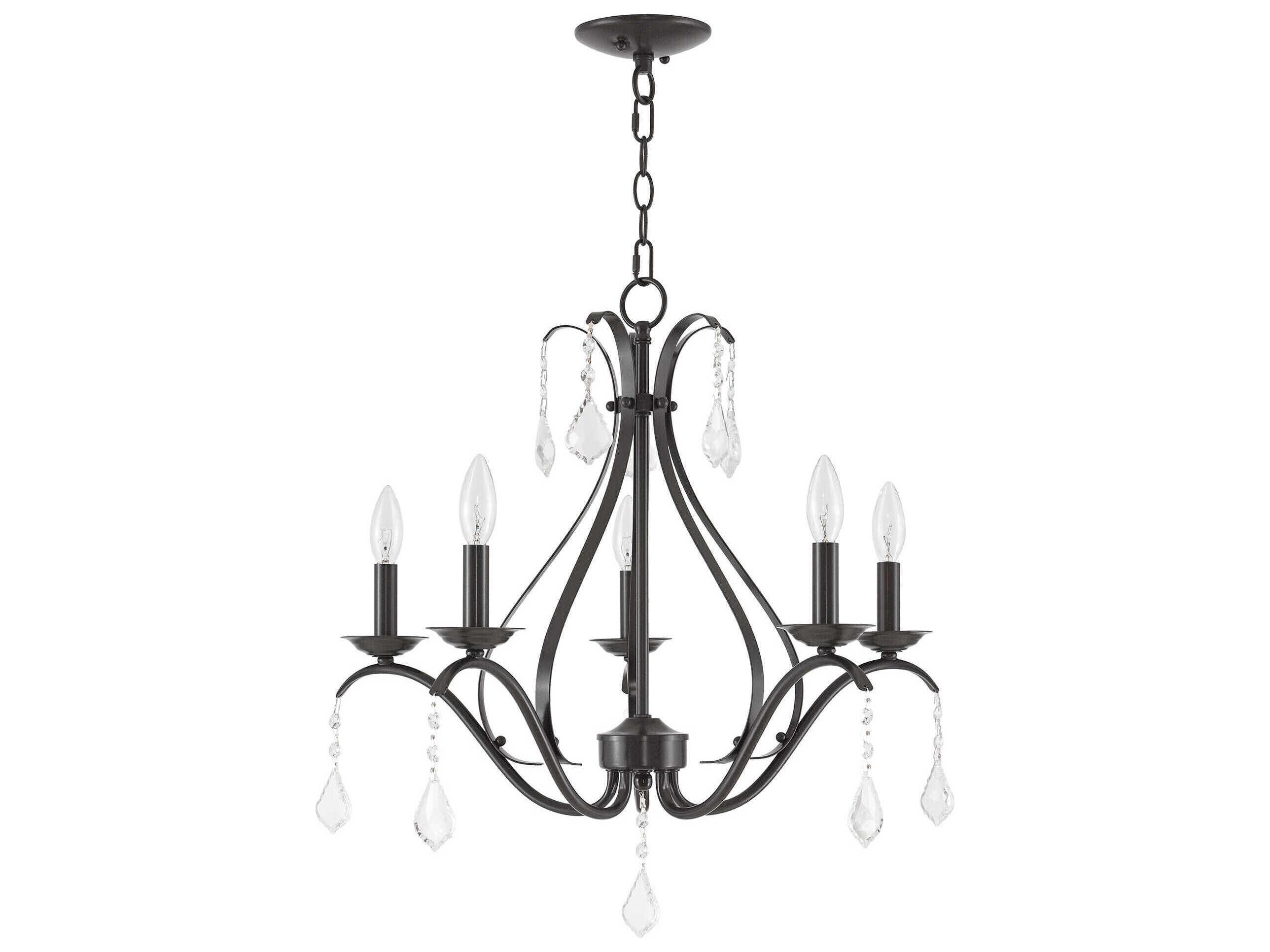 Livex Lighting Caterina 5-Light English Bronze Crystal Candelabra Chandelier