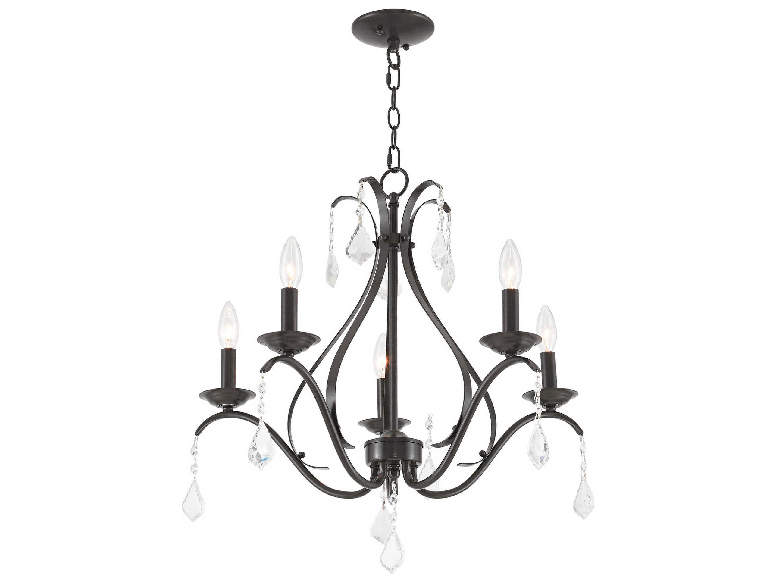Livex Lighting Caterina 5-Light English Bronze Crystal Candelabra Chandelier